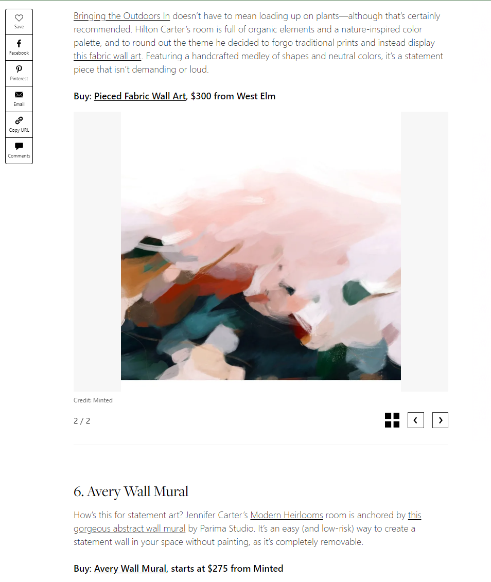 Otonio Wall Mural in Apartment Therapy