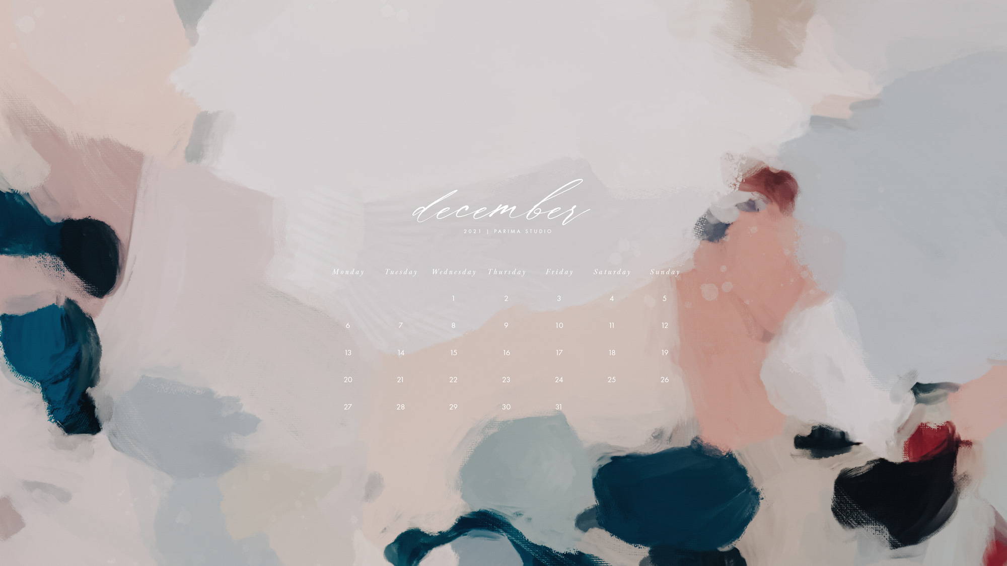 December 2021 Calendar & Wallpaper Download