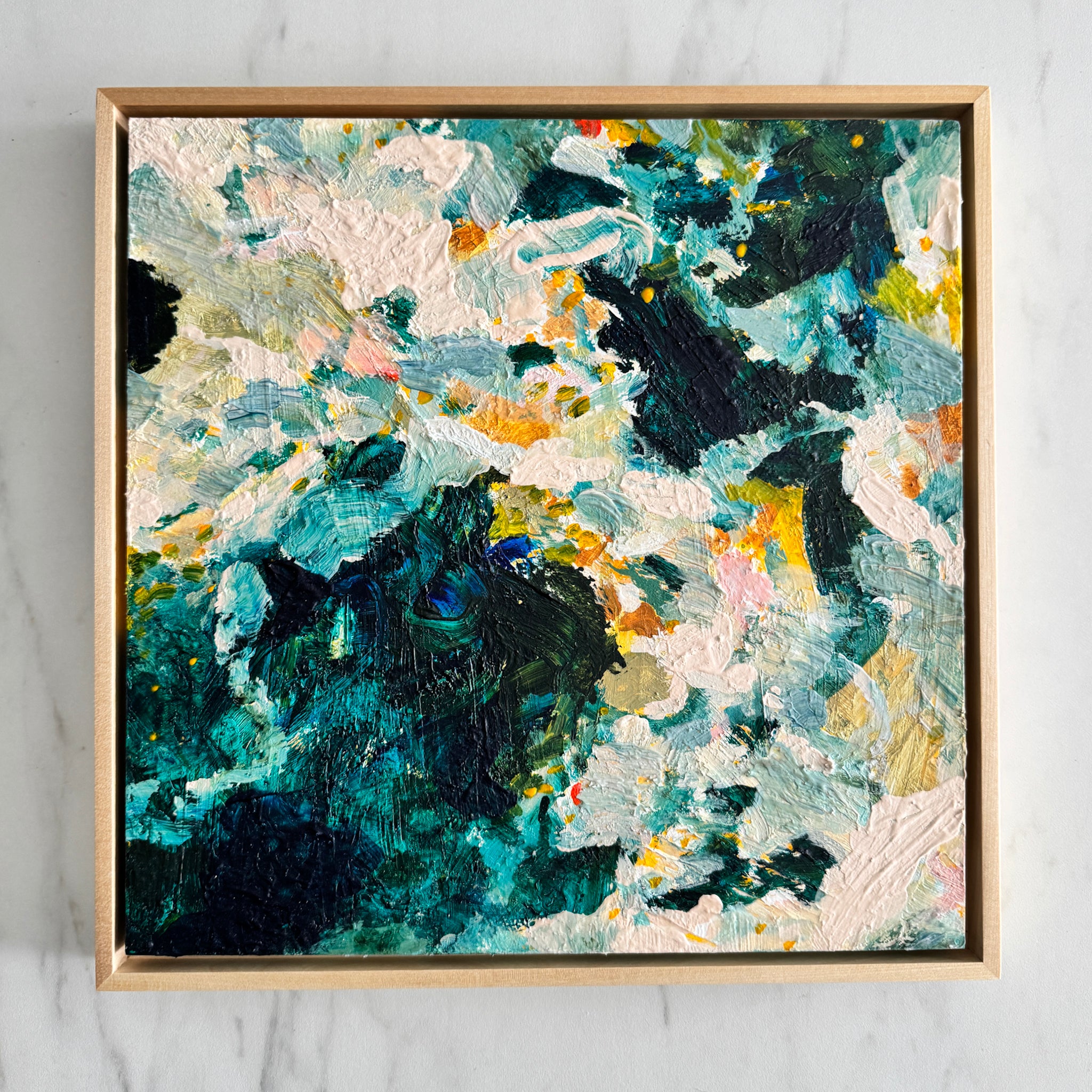 Day at the Beach, framed 13x13