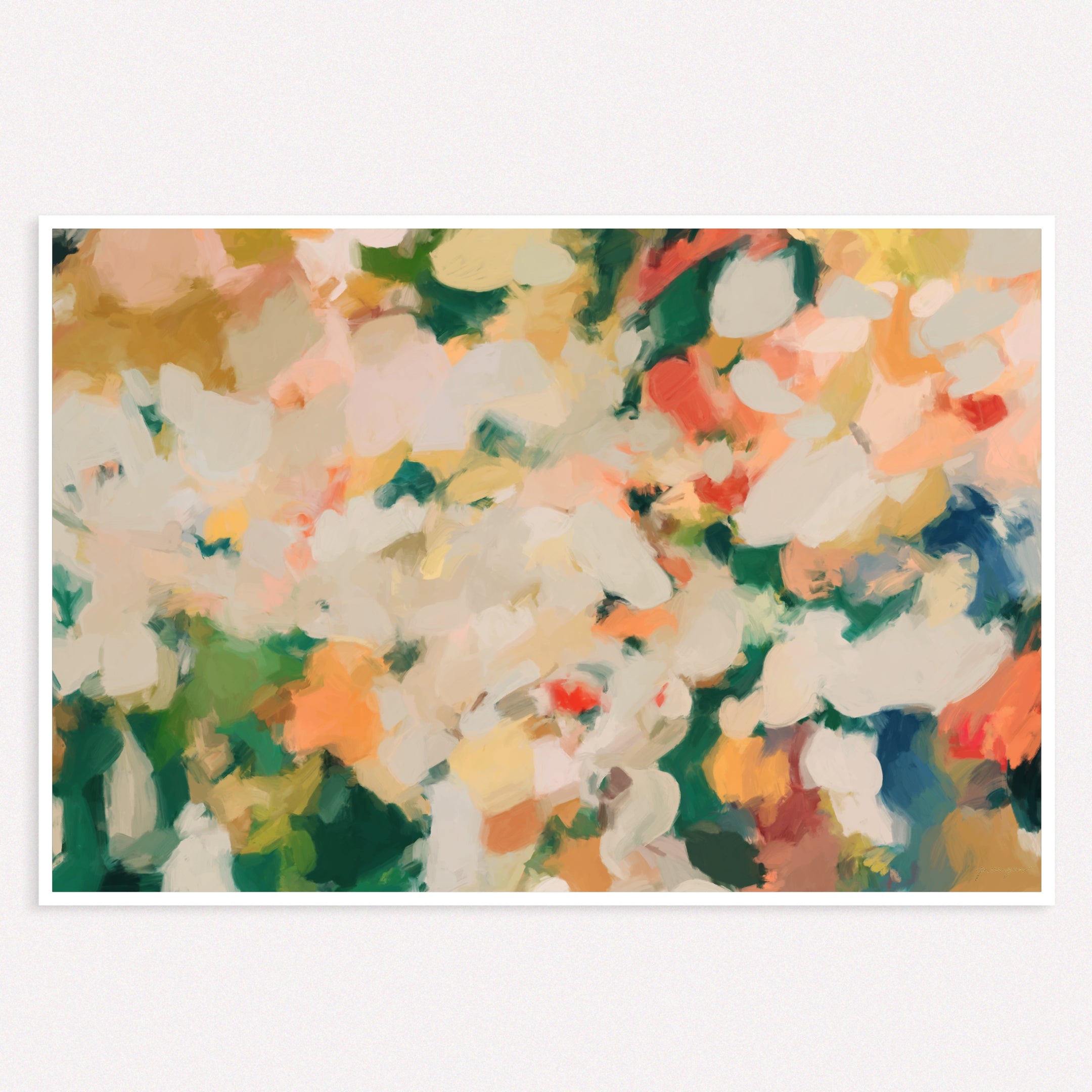 Midori - Colorful spring inspired abstract wall art print by Parima Studio - Large scale oversized art for your home - Perfect art for over the sofa or couch.