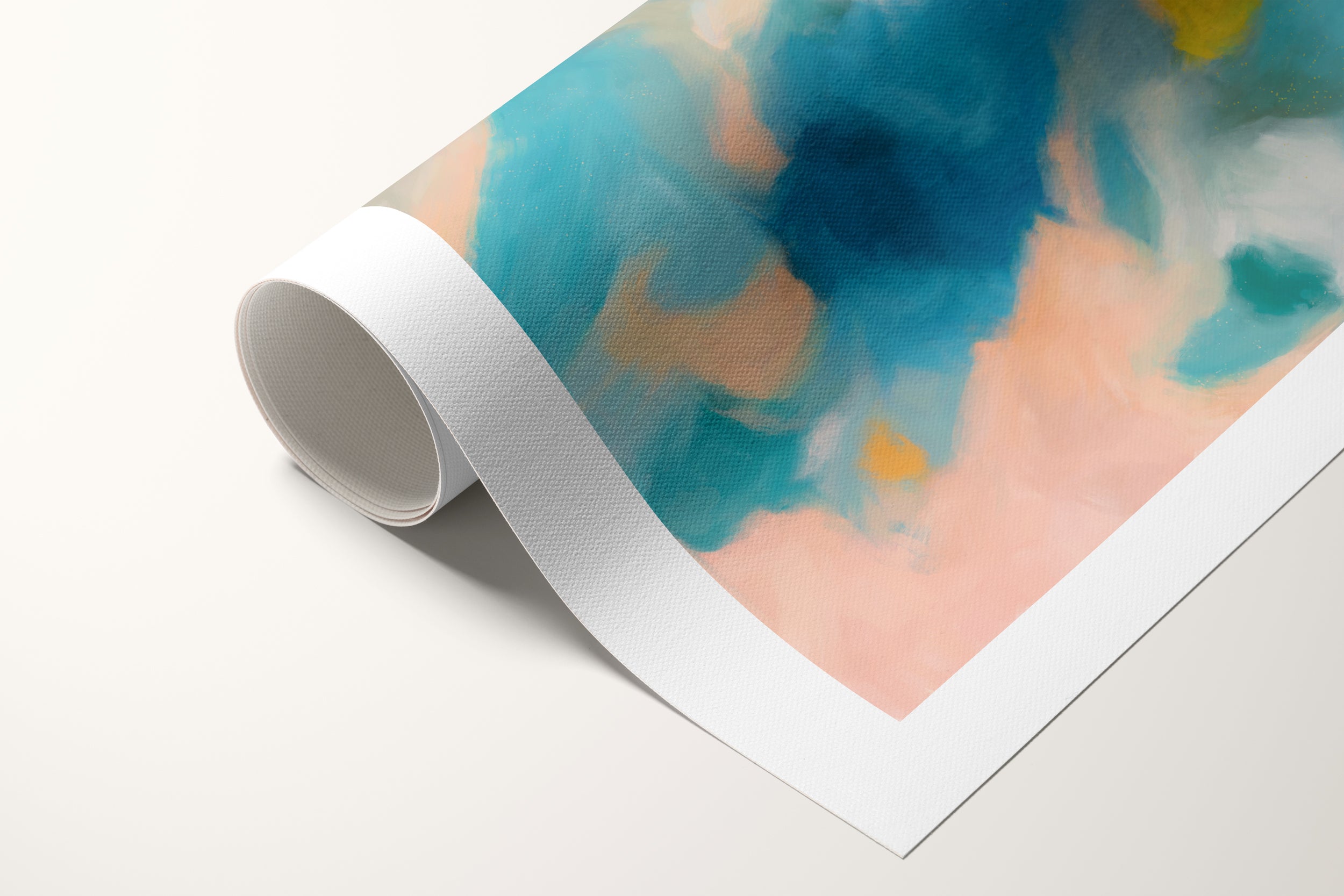Detail of Aelia, pastel pink blue abstract canvas wall art print by Parima Studio - summer beach decor