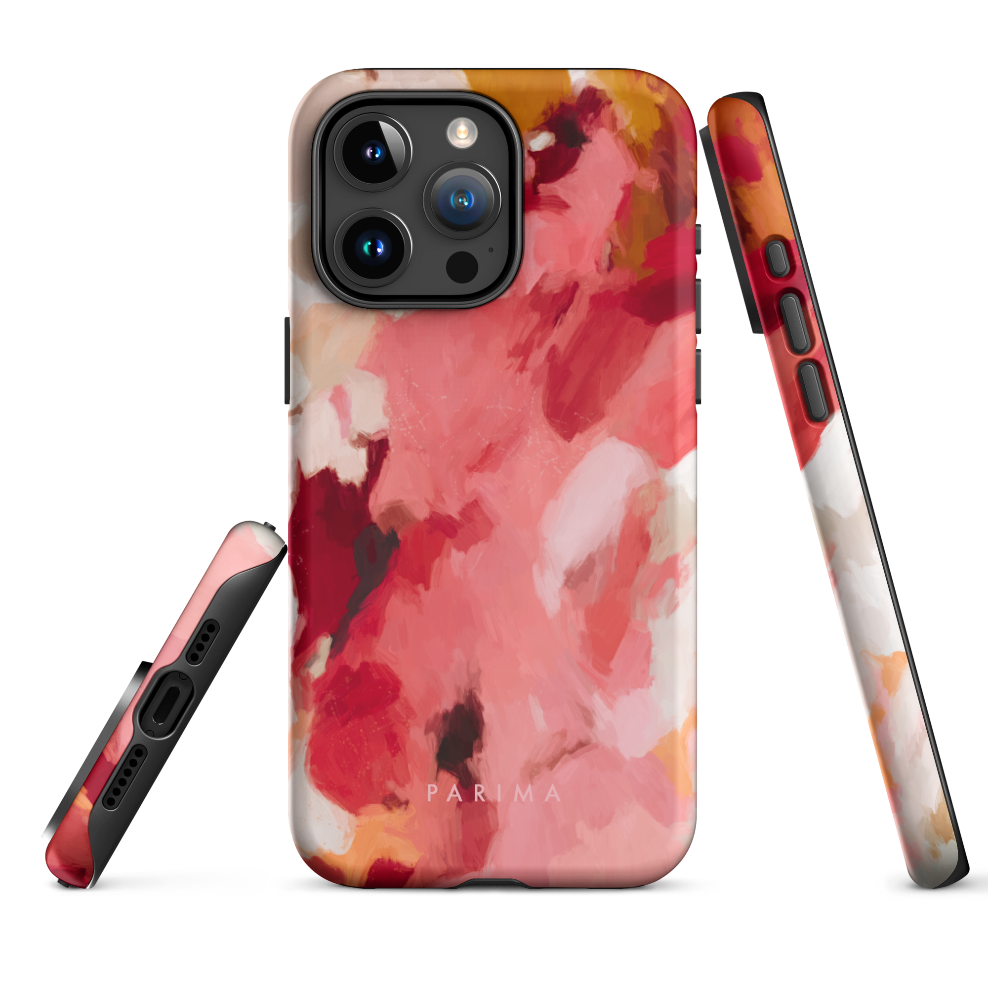 Apple, red and pink abstract art - iPhone 15 Pro Max tough case by Parima Studio