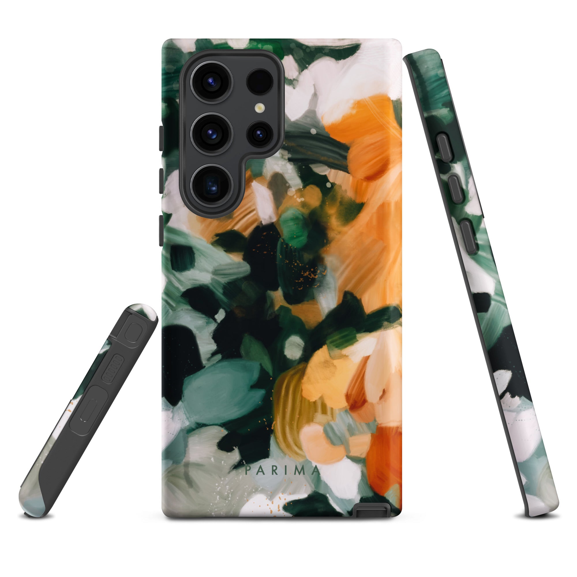 Aspen, green and orange abstract art on Samsung Galaxy S23 Ultra tough case by Parima Studio