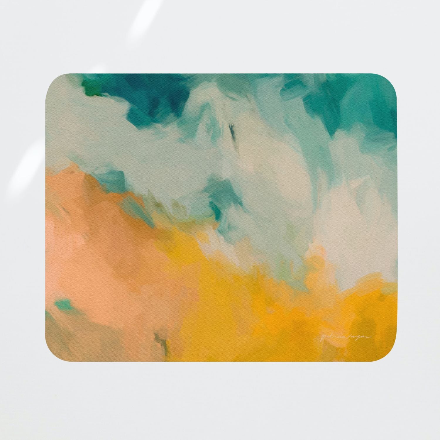 Beach Day, colorful mouse pad for styling your office desk. Featuring artwork by Parima Studio. Home office styling accessories, cubicle styling accessories.