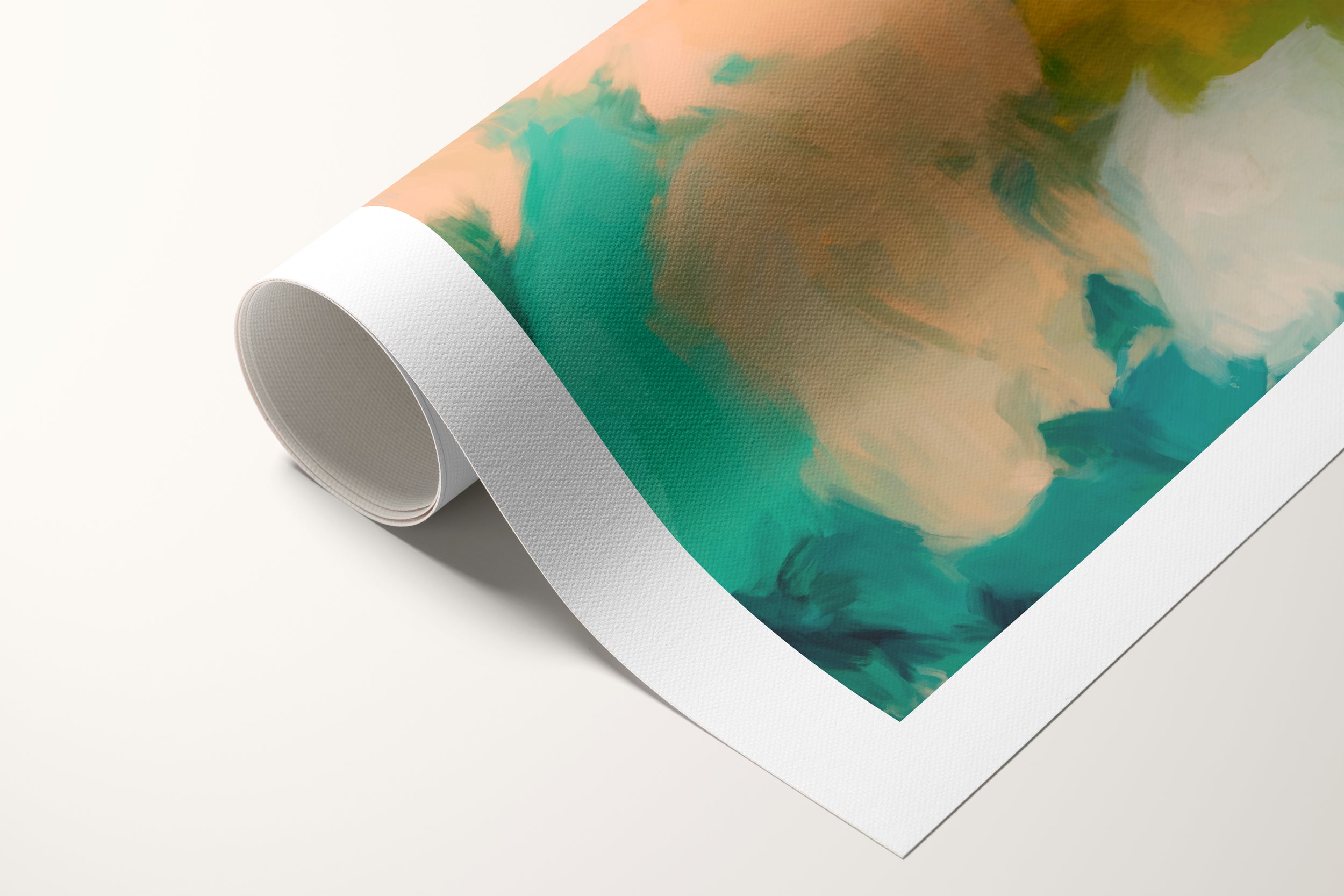 Beach Day, blue and yellow colorful abstract canvas wall art print by Parima Studio