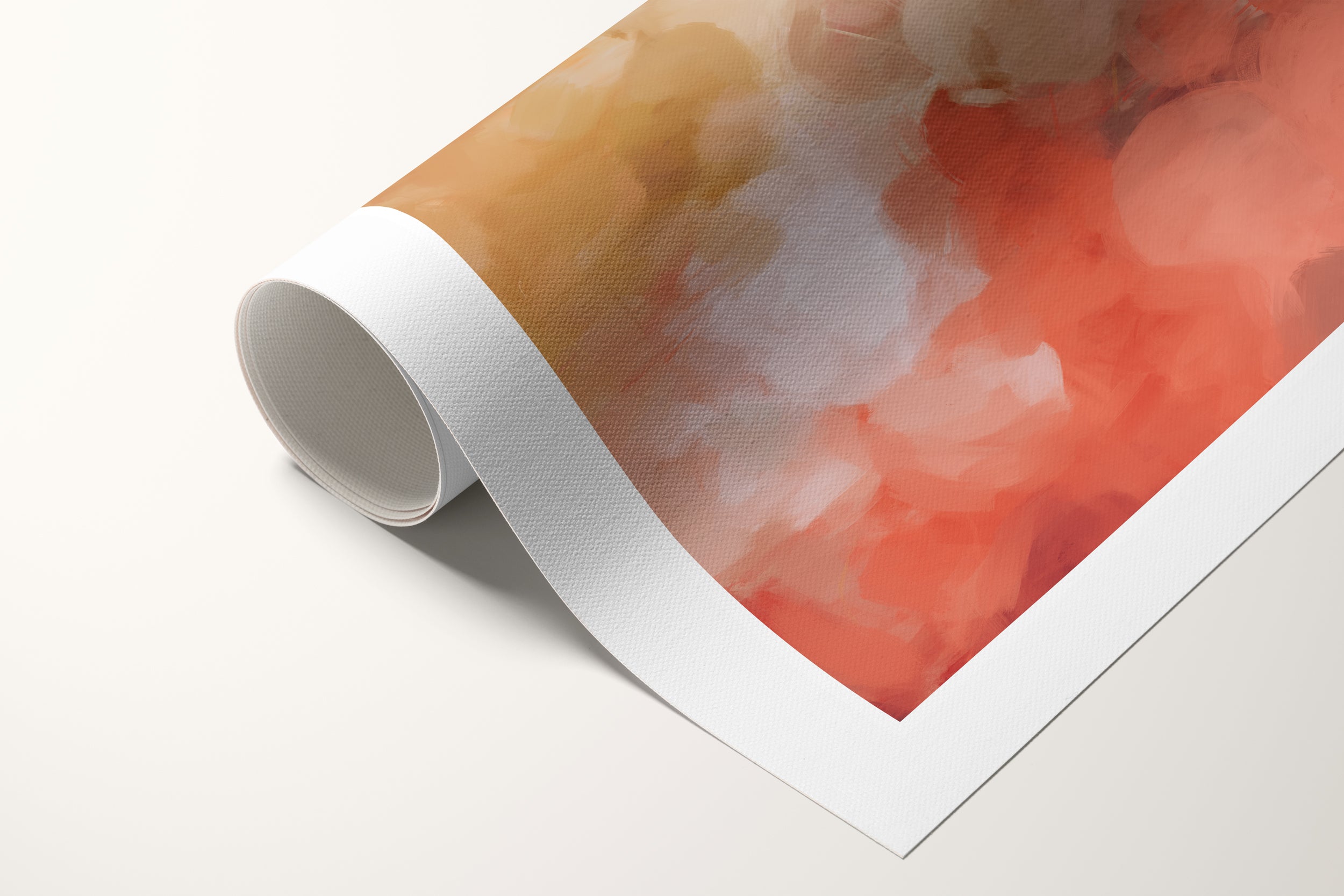 Begonia, pink and gold colorful abstract canvas wall art print by Parima Studio