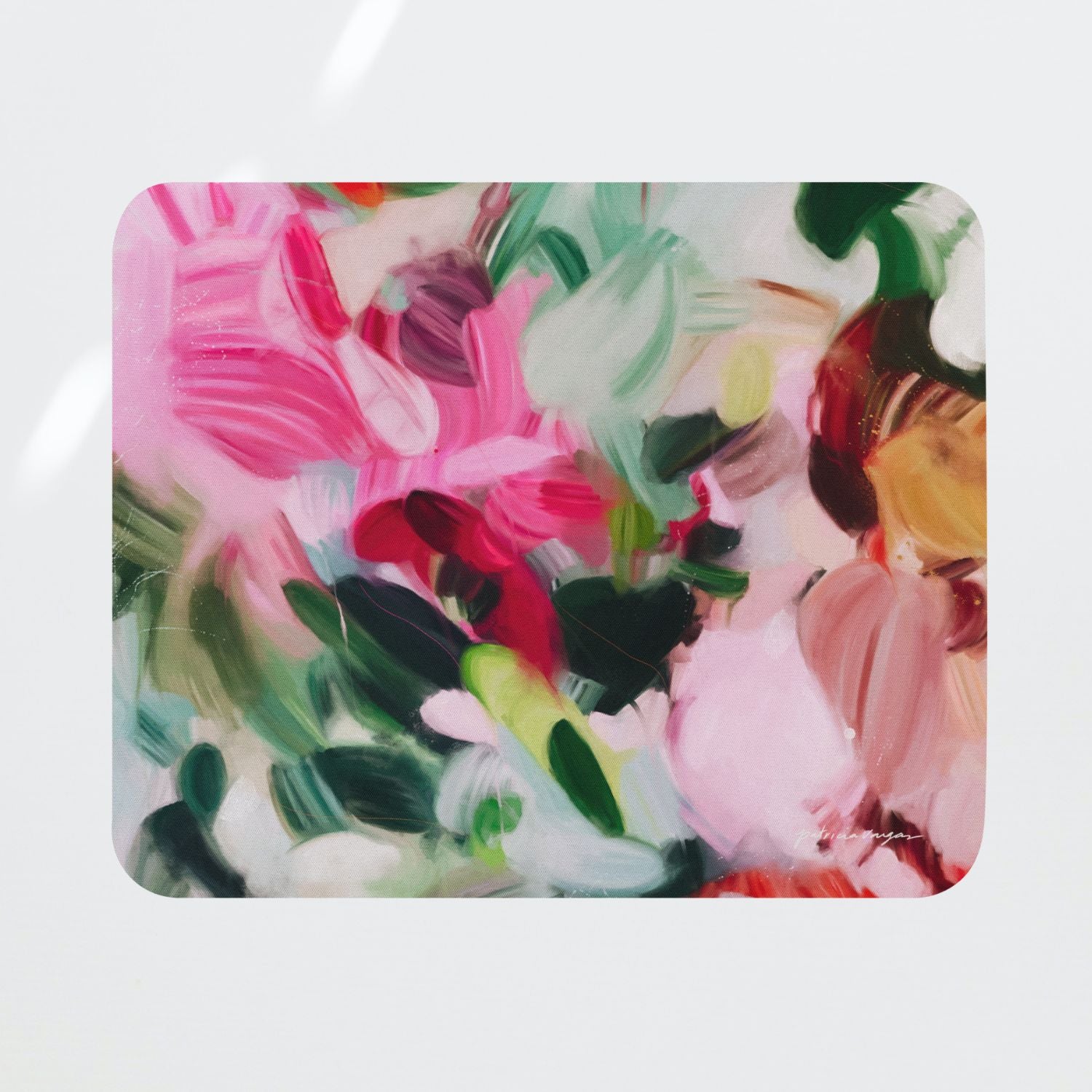 Bloom, colorful mouse pad for styling your office desk. Featuring artwork by Parima Studio. Home office styling accessories, cubicle styling accessories.