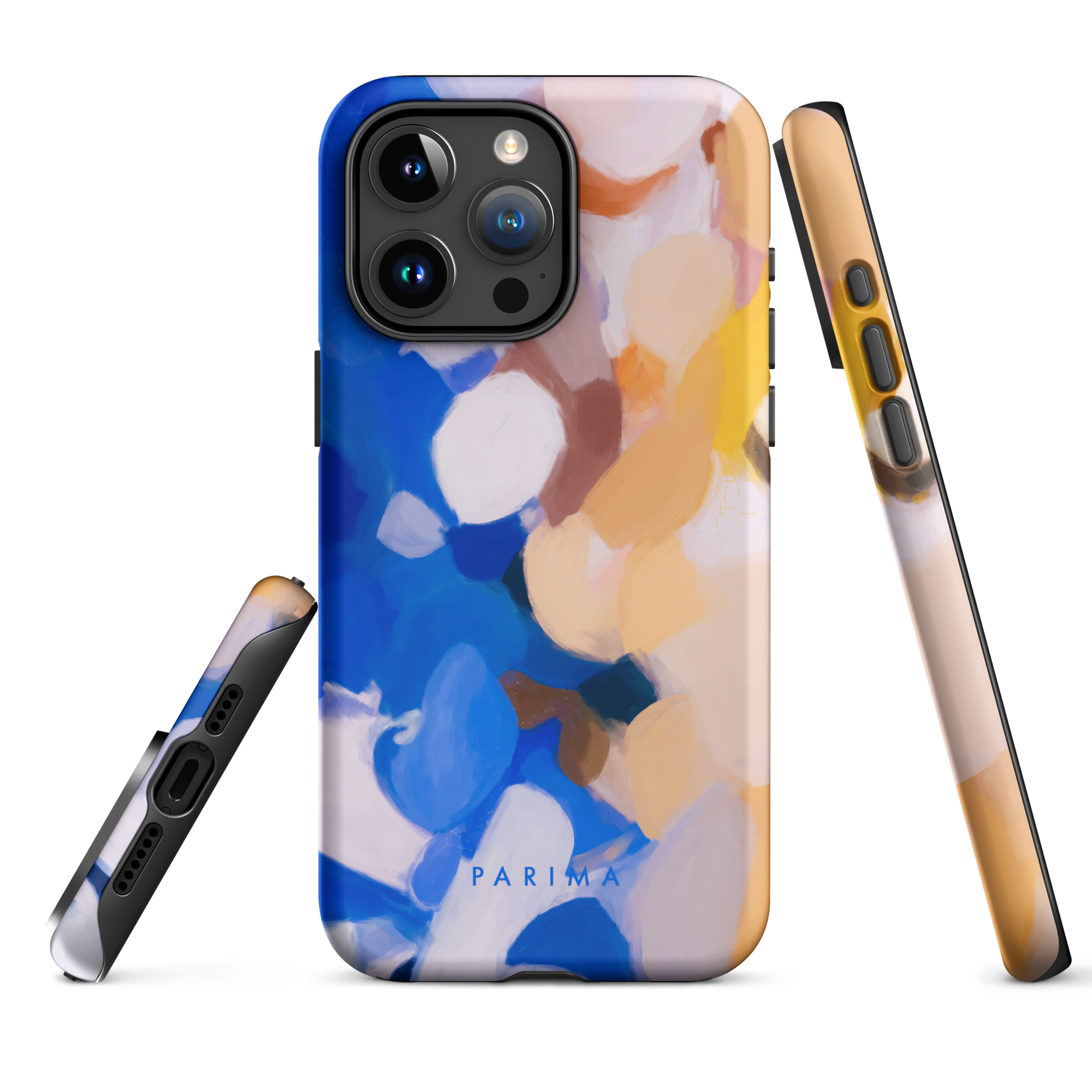 Bluebell, blue and yellow abstract art - iPhone 15 Pro Max tough case by Parima Studio