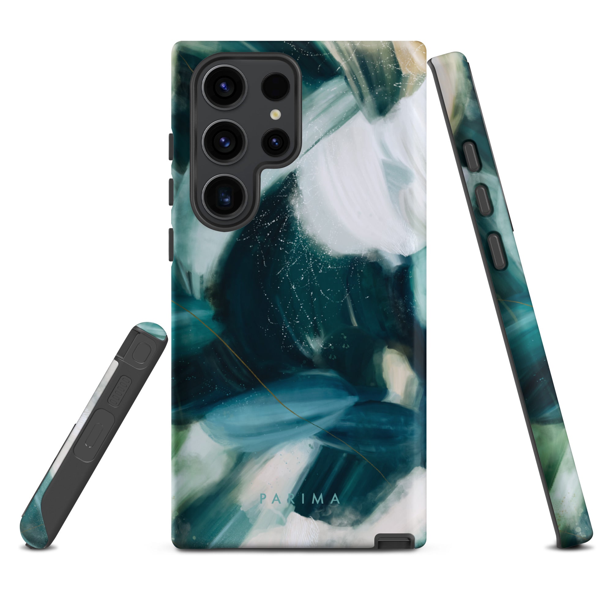 Caspian, blue and teal abstract art on Samsung Galaxy S23 Ultra tough case by Parima Studio