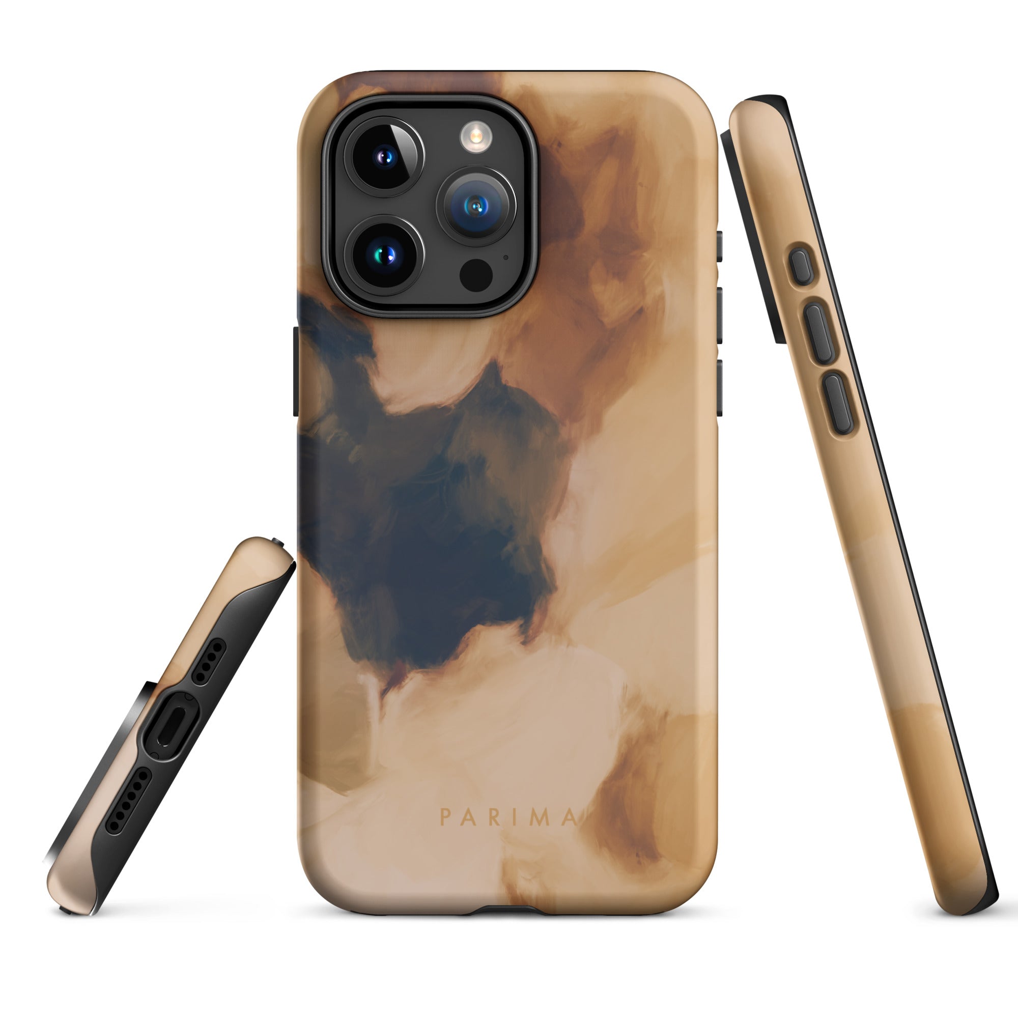 Clay, brown and tan color abstract art on iPhone 15 Pro Max tough case by Parima Studio