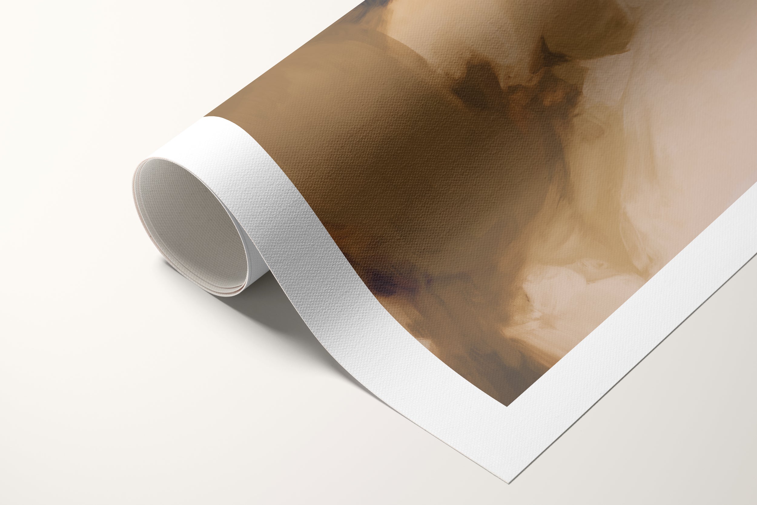 Clay, brown and tan colorful abstract canvas wall art print by Parima Studio