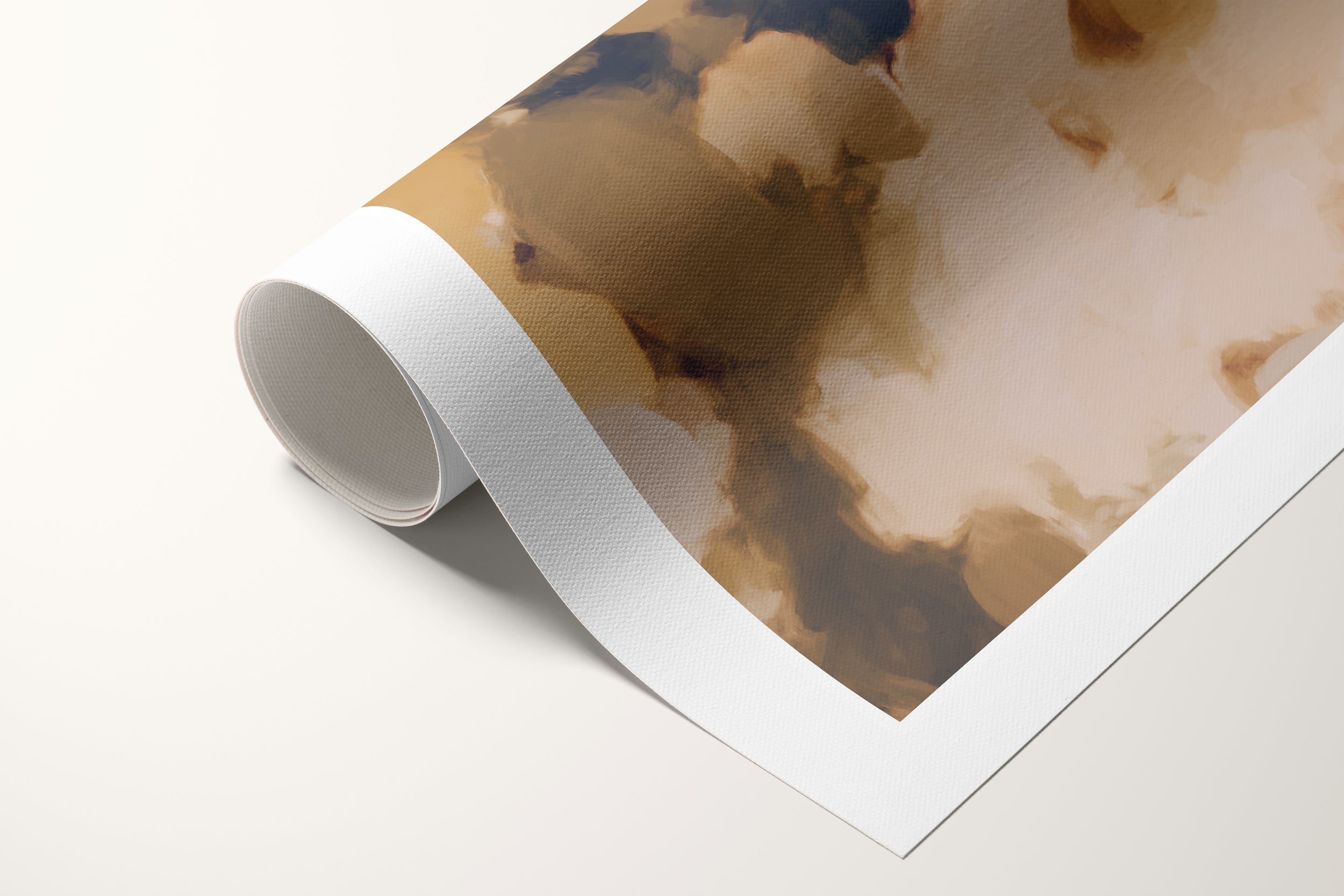 Clay, brown and tan colorful abstract canvas wall art print by Parima Studio