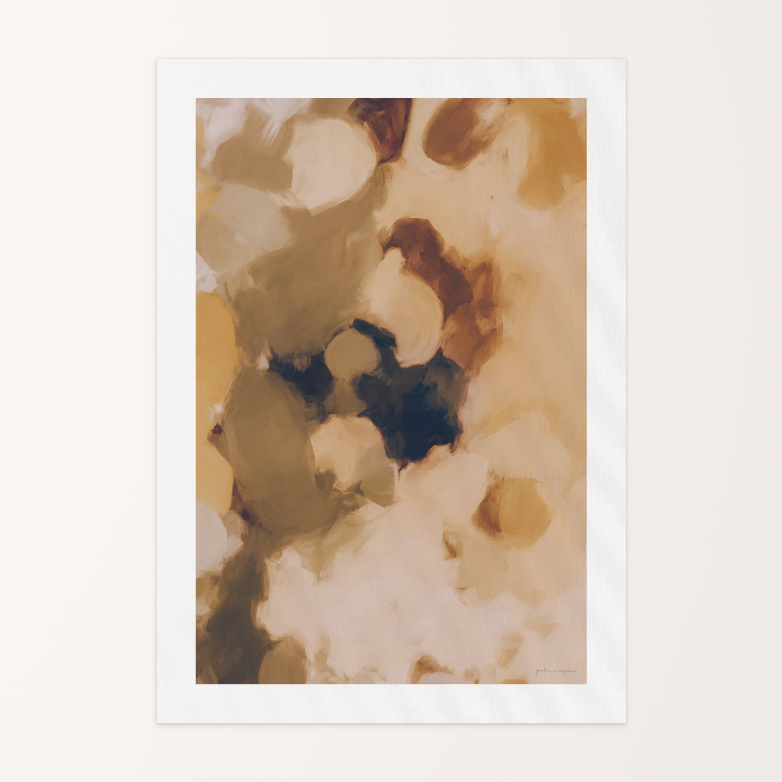 Clay, brown and tan colorful abstract canvas wall art print by Parima Studio