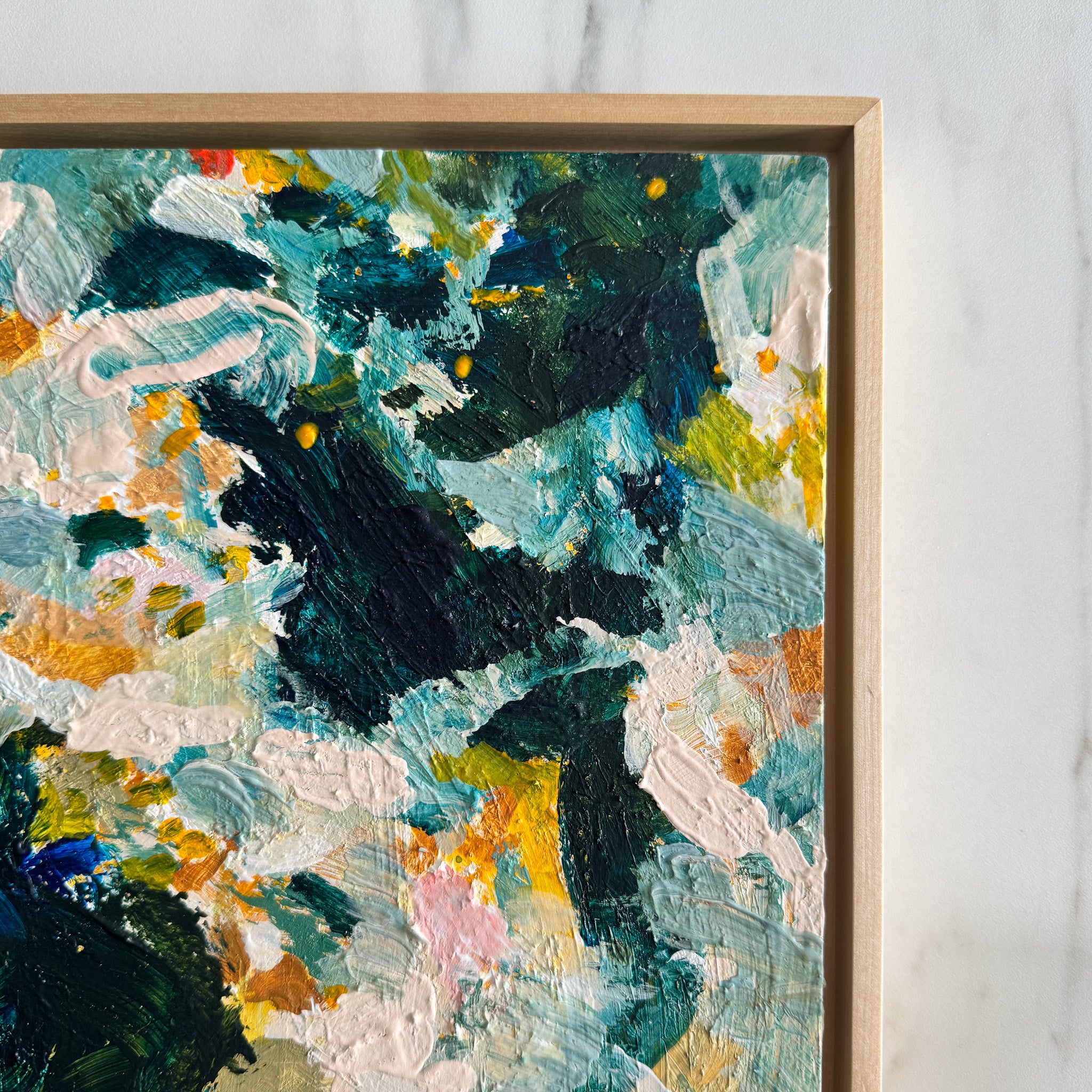 Day at the Beach, framed 13x13