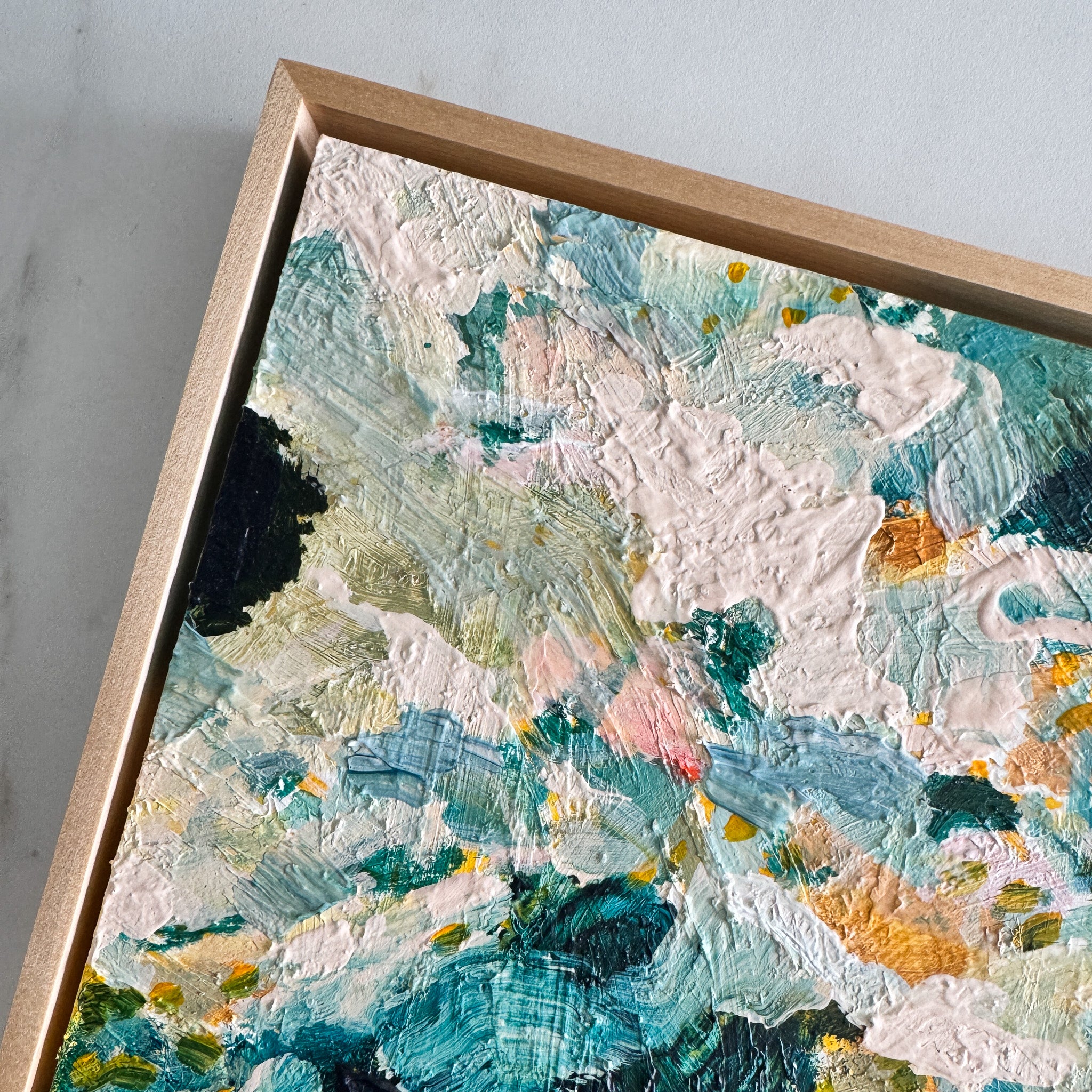 Day at the Beach, framed 13x13