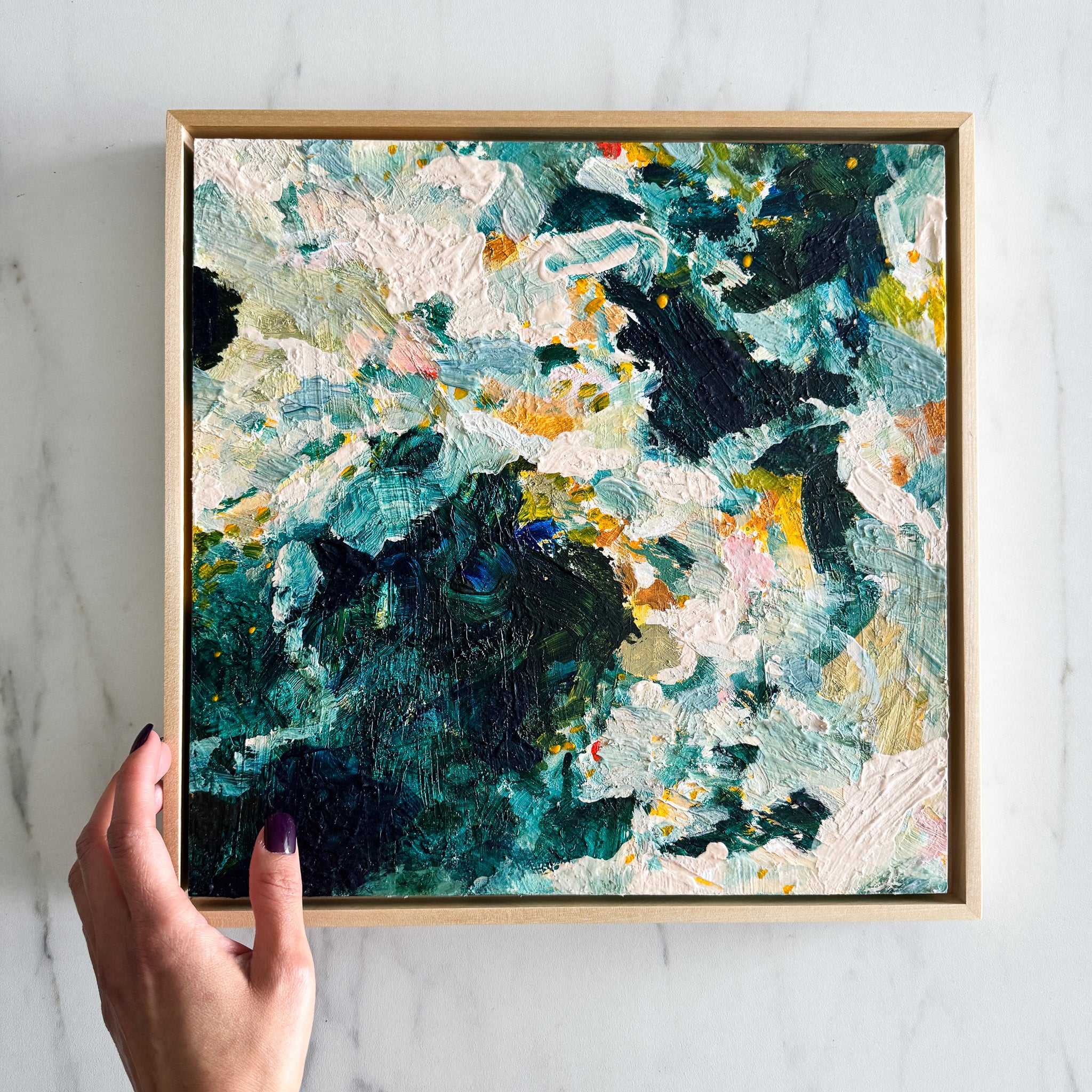 Day at the Beach, framed 13x13