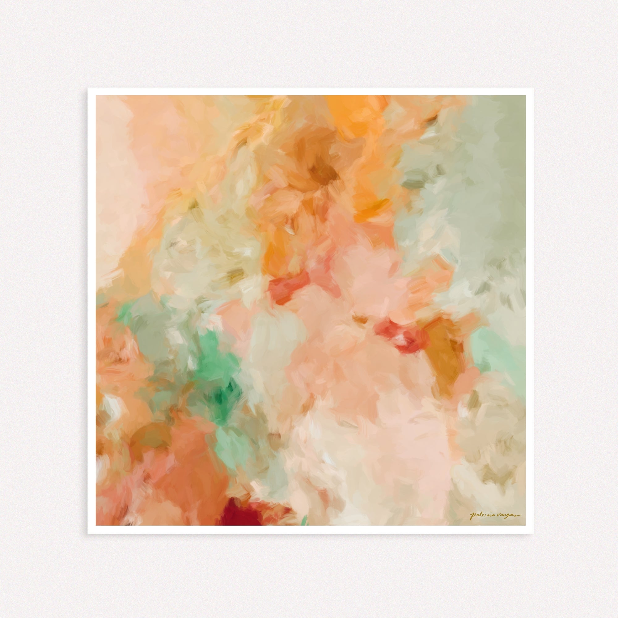 Desert Springs - Abstract wall art print with soft pastel colors on a white background for a contemporary home