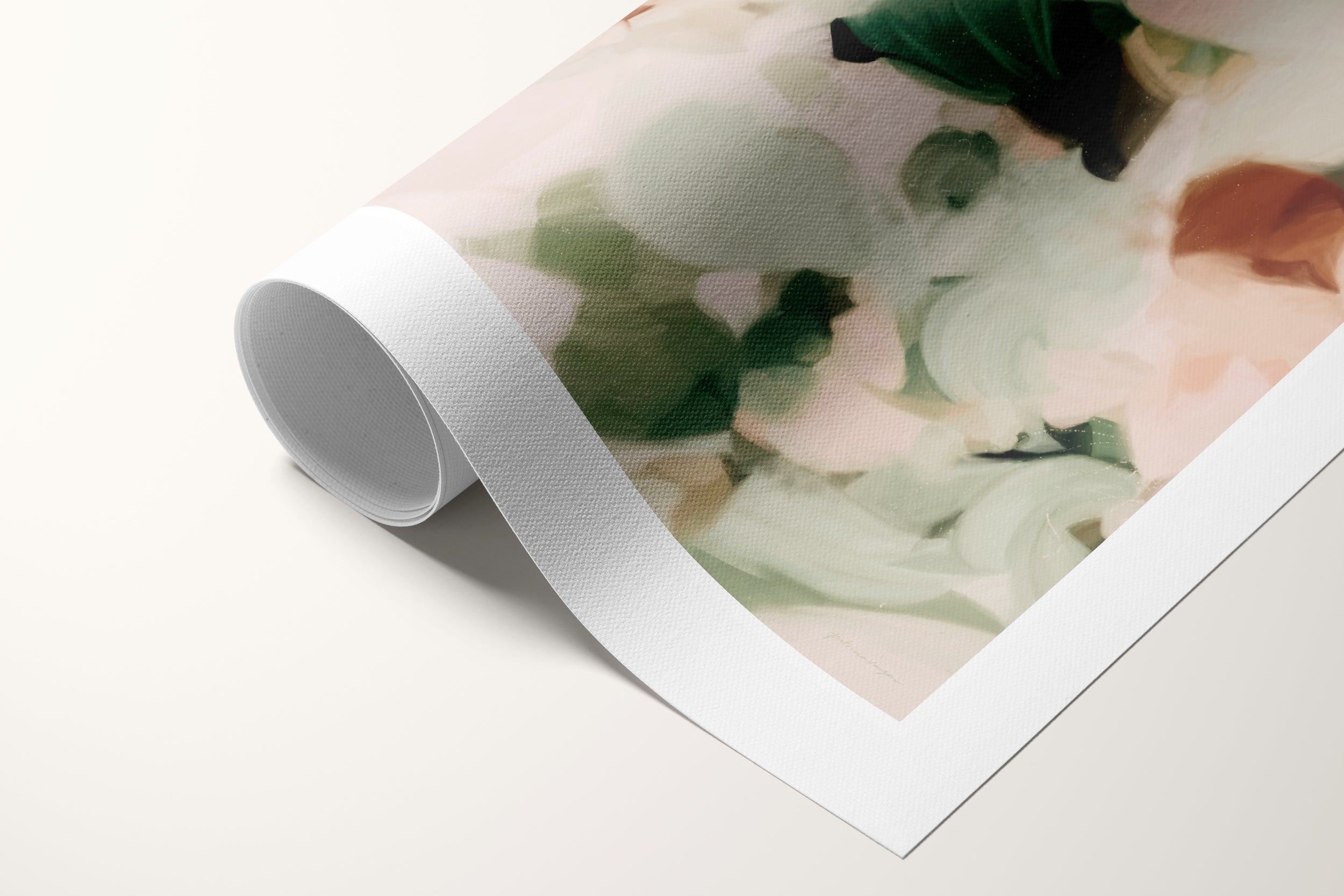 Dionne, green and brown colorful abstract canvas wall art print by Parima Studio