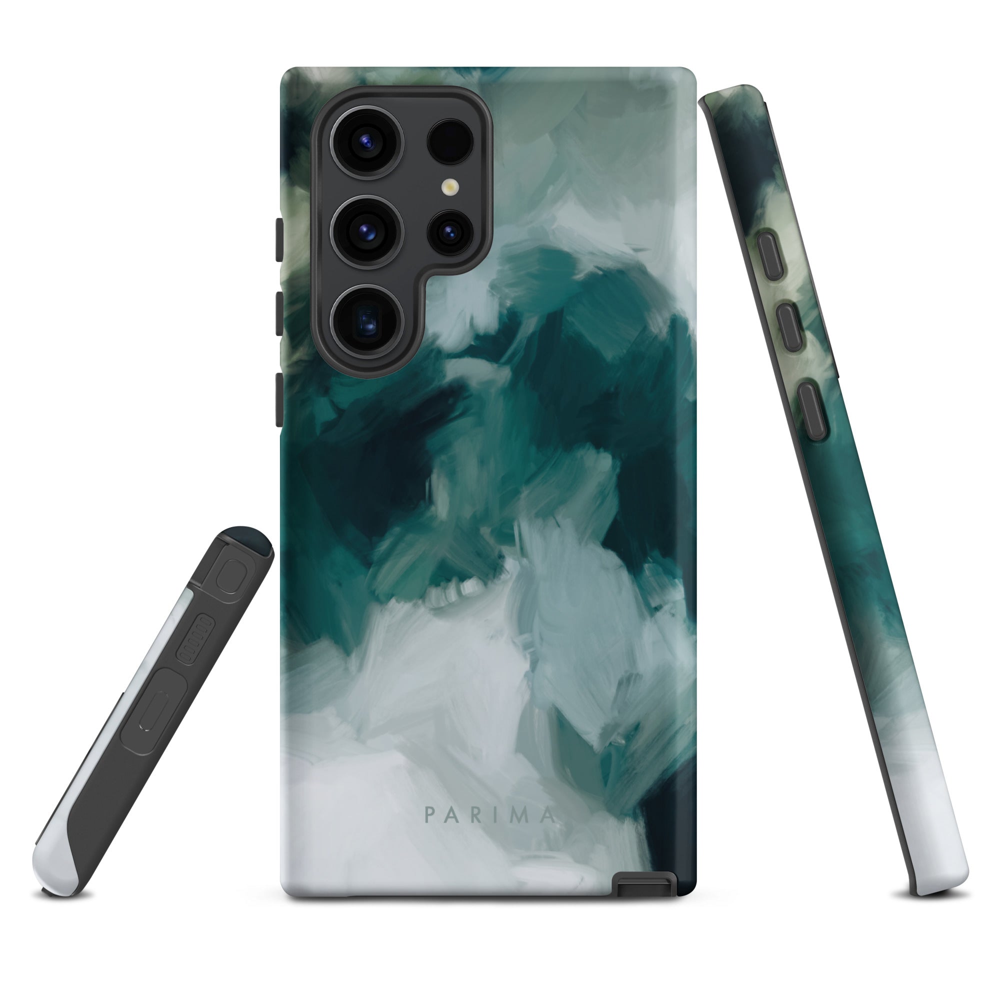 Echo, emerald green abstract art on Samsung Galaxy S23 Ultra tough case by Parima Studio