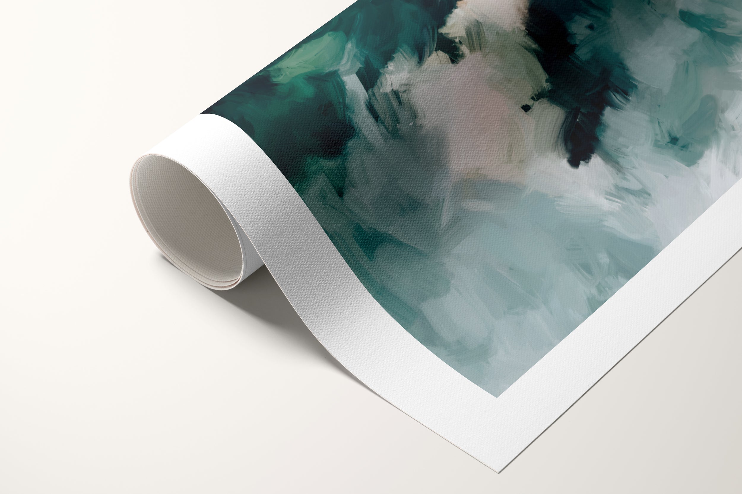 Echo, emerald green colorful abstract canvas wall art print by Parima Studio