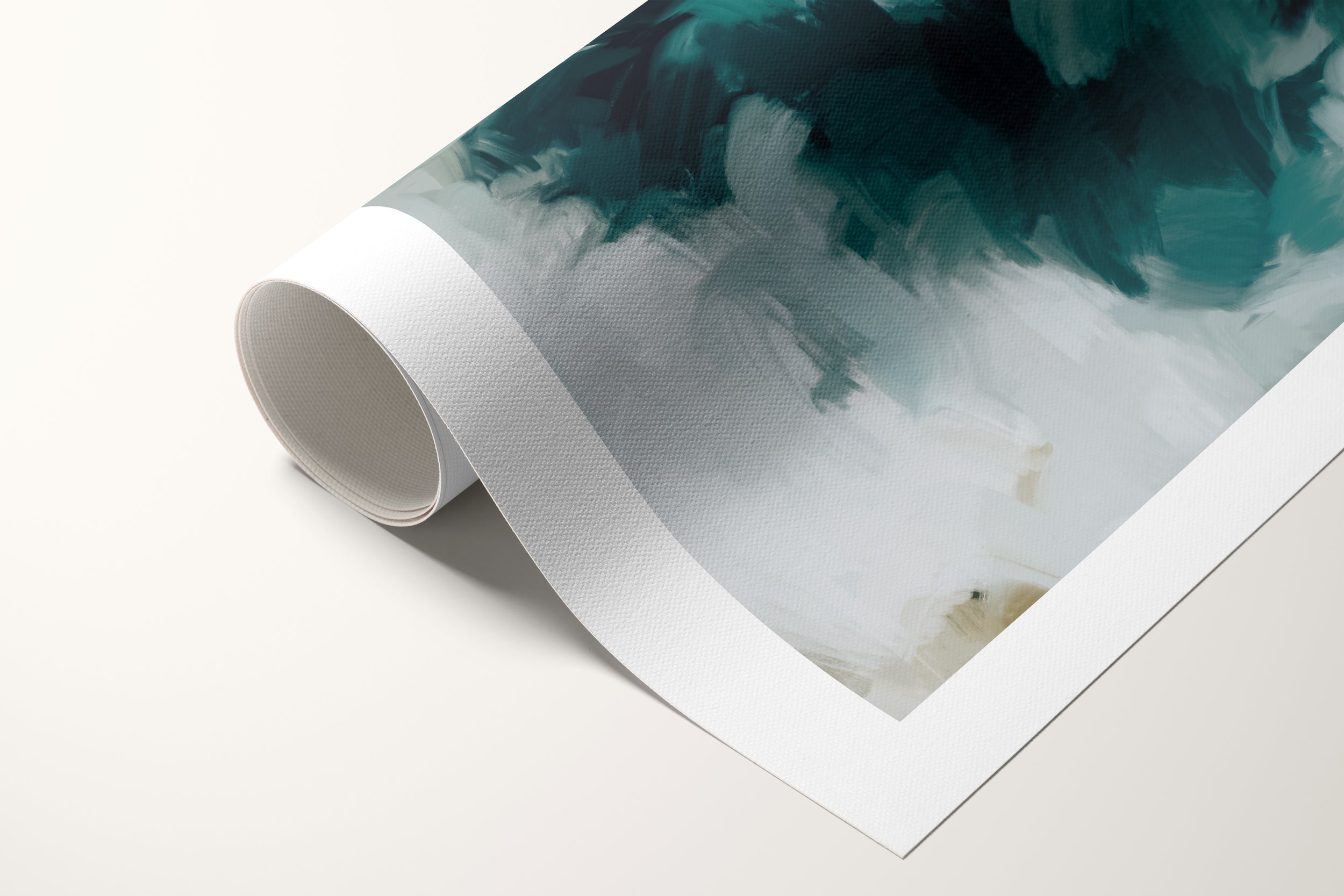 Echo, emerald green colorful abstract canvas wall art print by Parima Studio