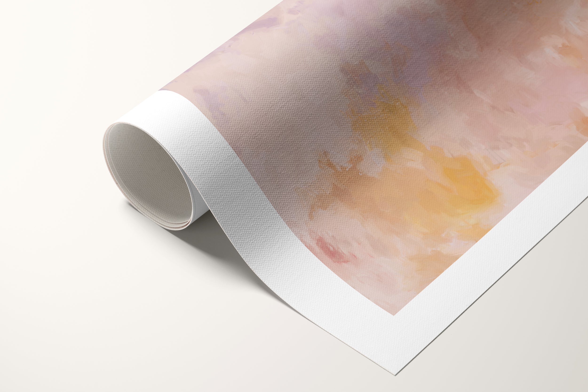 Elodie, purple and orange colorful abstract canvas wall art print by Parima Studio