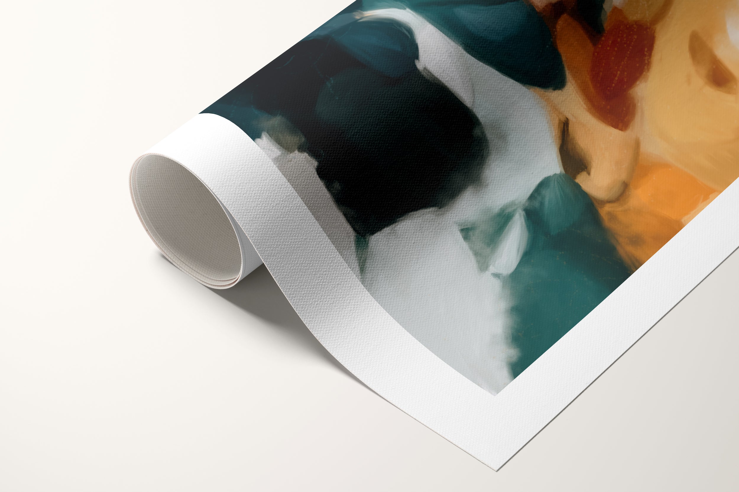 Emerald, green and gold colorful abstract canvas wall art print by Parima Studio