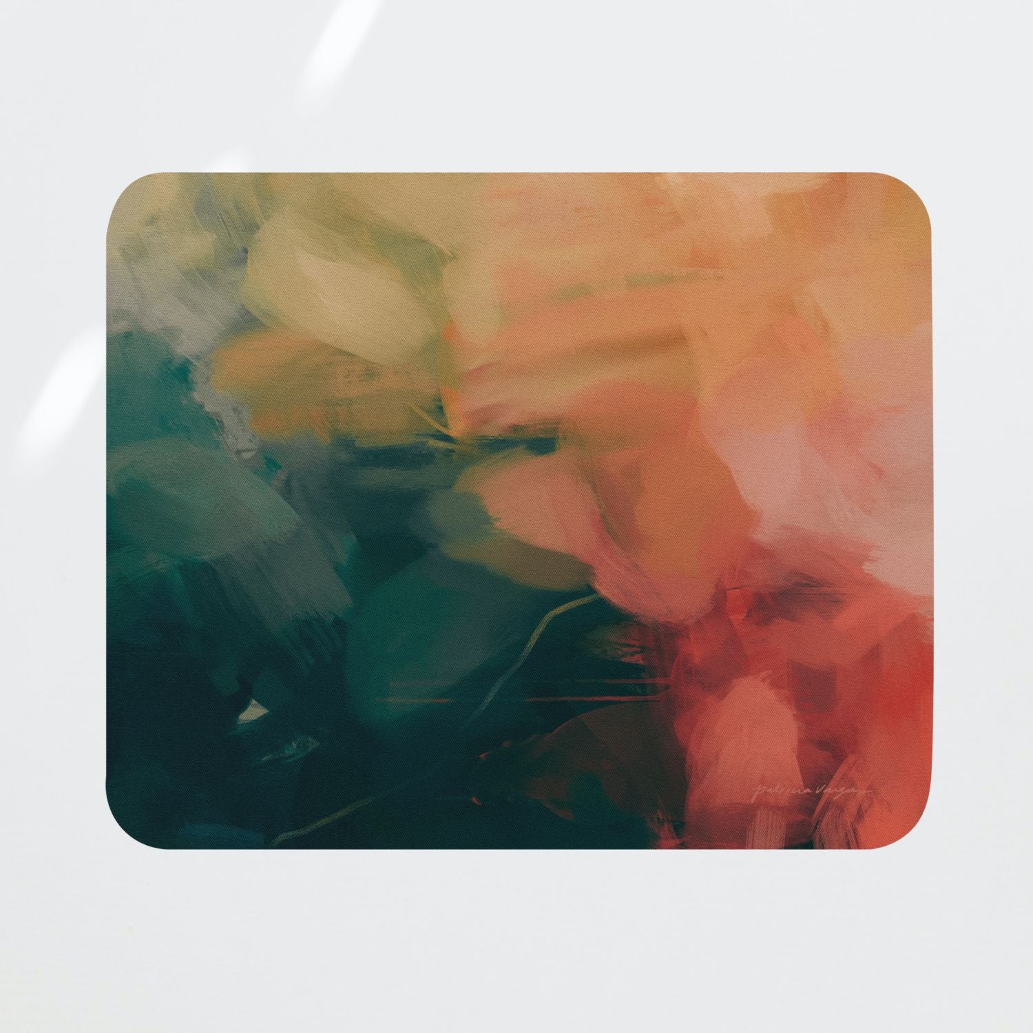 Eventide, colorful mouse pad for styling your office desk. Featuring artwork by Parima Studio. Home office styling accessories, cubicle styling accessories.