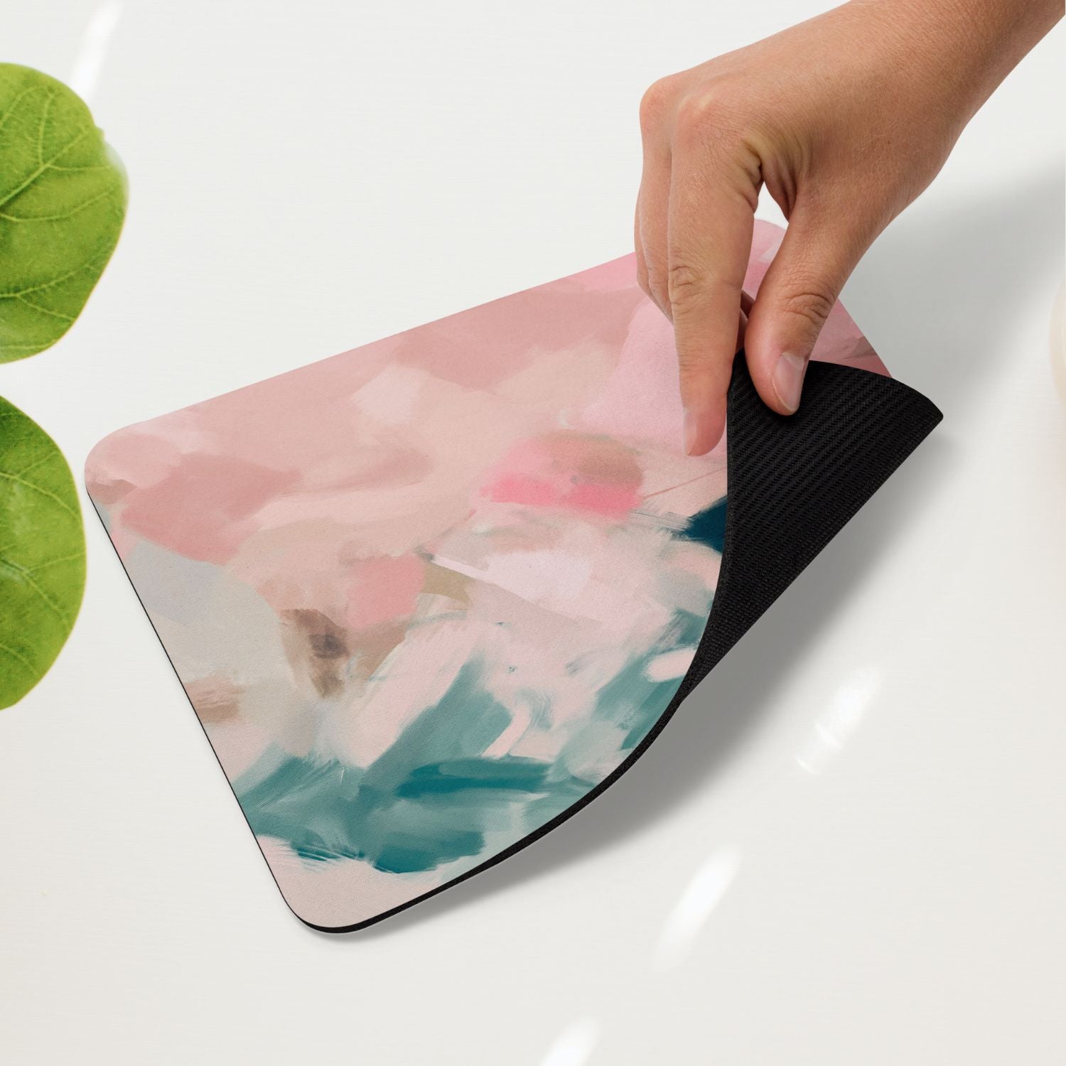 Flamingo, colorful mouse pad for styling your office desk. Featuring artwork by Parima Studio. Home office styling accessories, cubicle styling accessories.