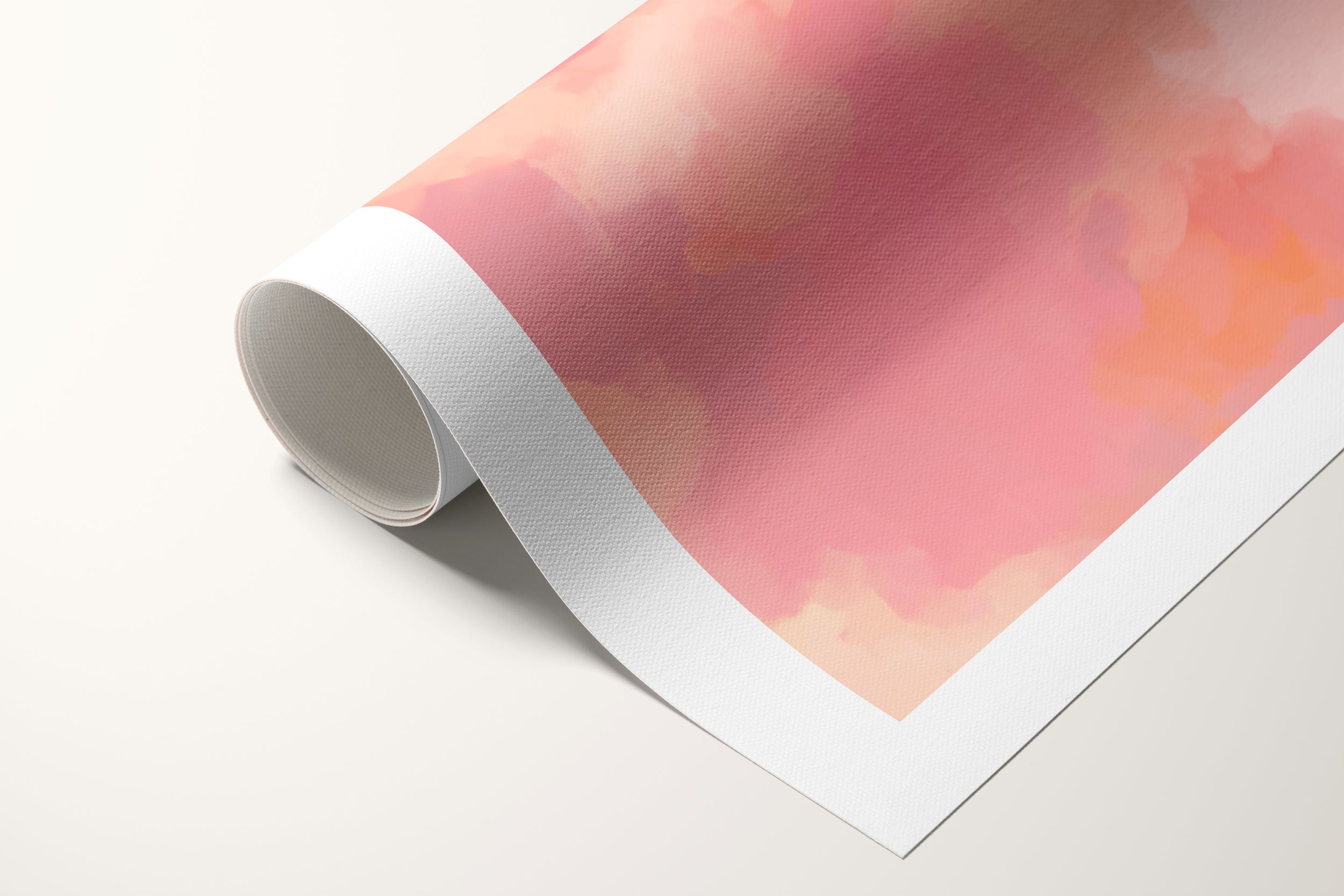 Forever Pink, pink and orange colorful abstract canvas wall art print by Parima Studio