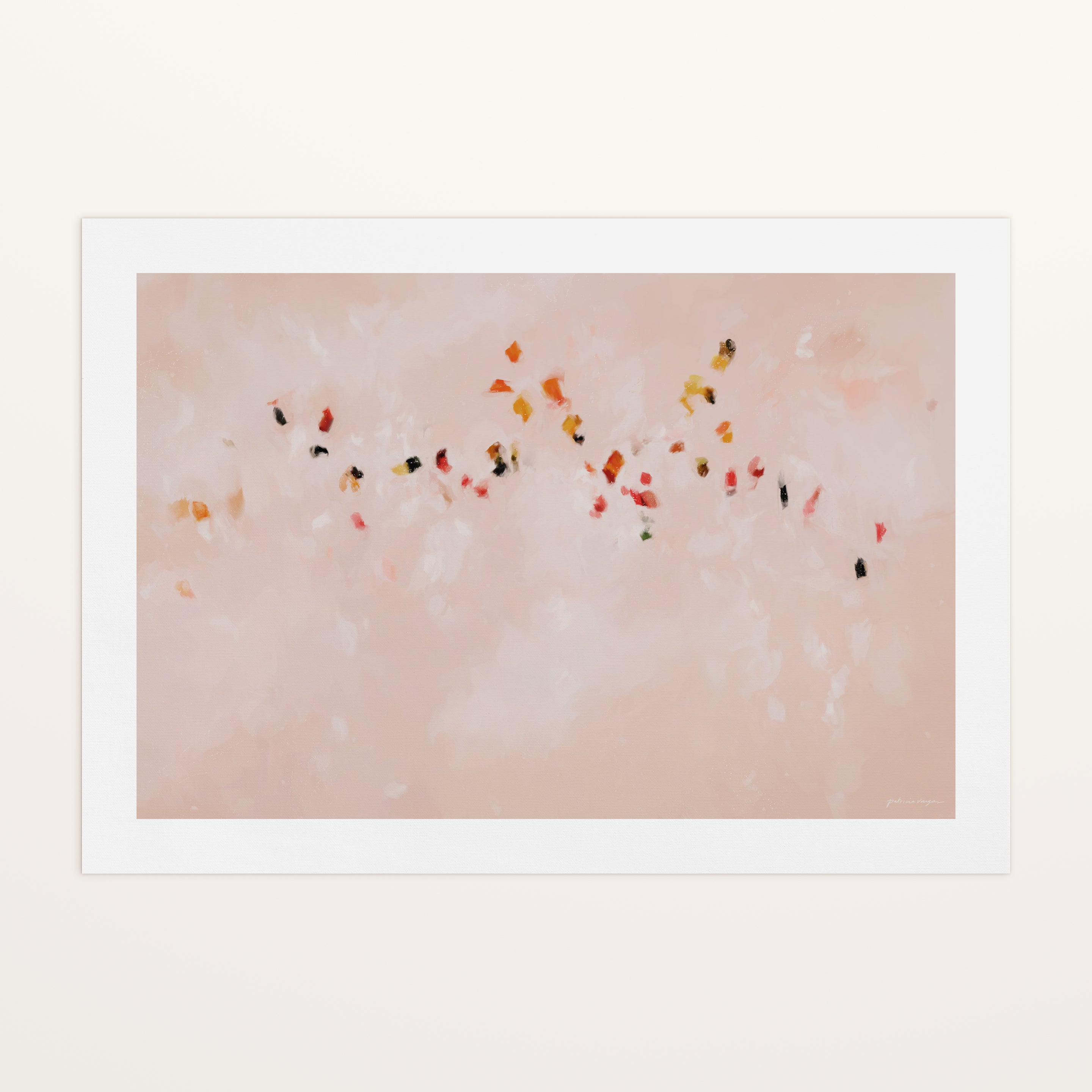 Gliding Along, Soft pink abstract wall art canvas print for home decor