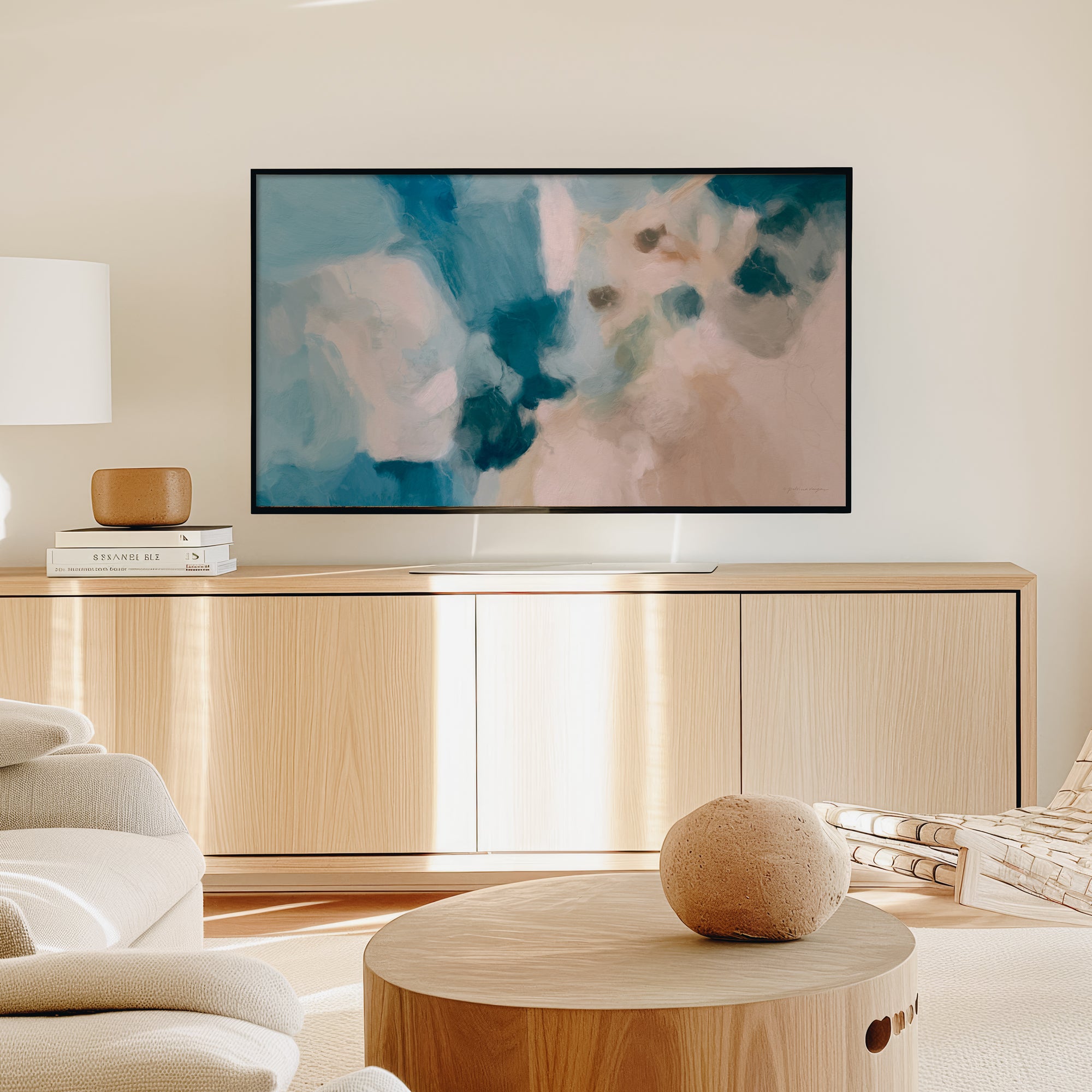 Las Piscinas, Blue Beige abstract art for Samsung FrameTV - artwork for FrameTV - digital download. Art by Parima Studio