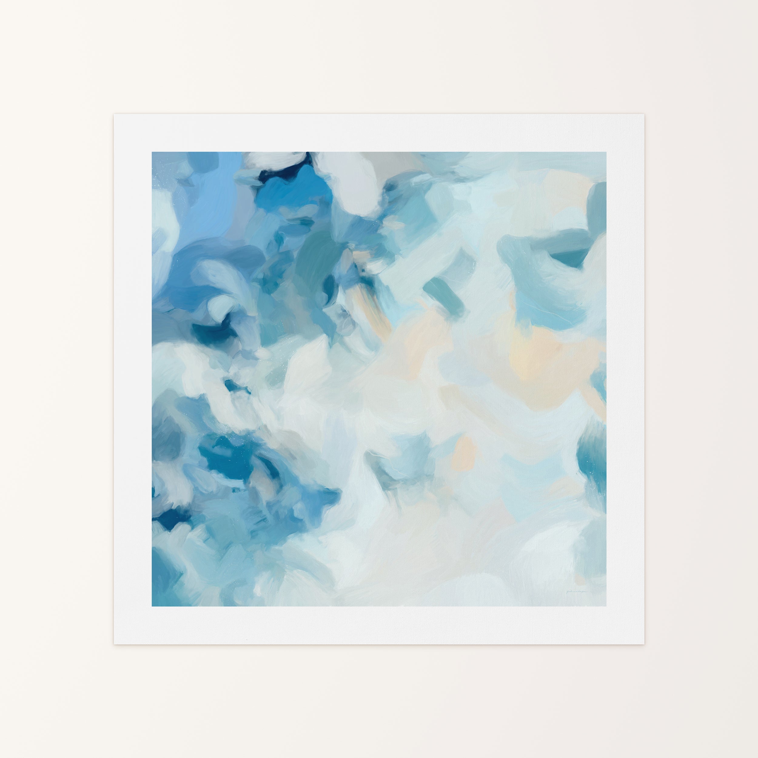 Liviana, blue colorful abstract canvas wall art print by Parima Studio