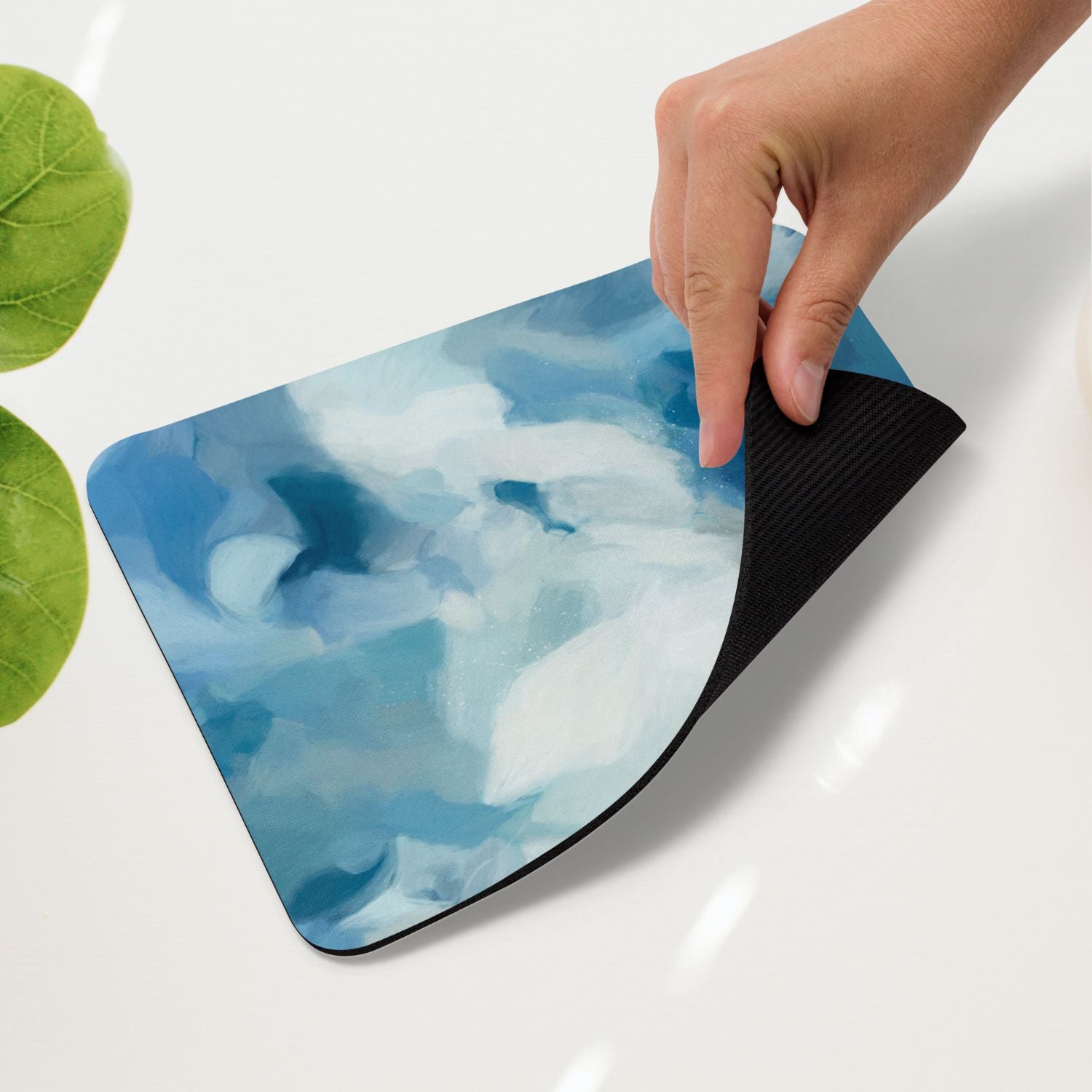 Liviana, colorful mouse pad for styling your office desk. Featuring artwork by Parima Studio. Home office styling accessories, cubicle styling accessories.