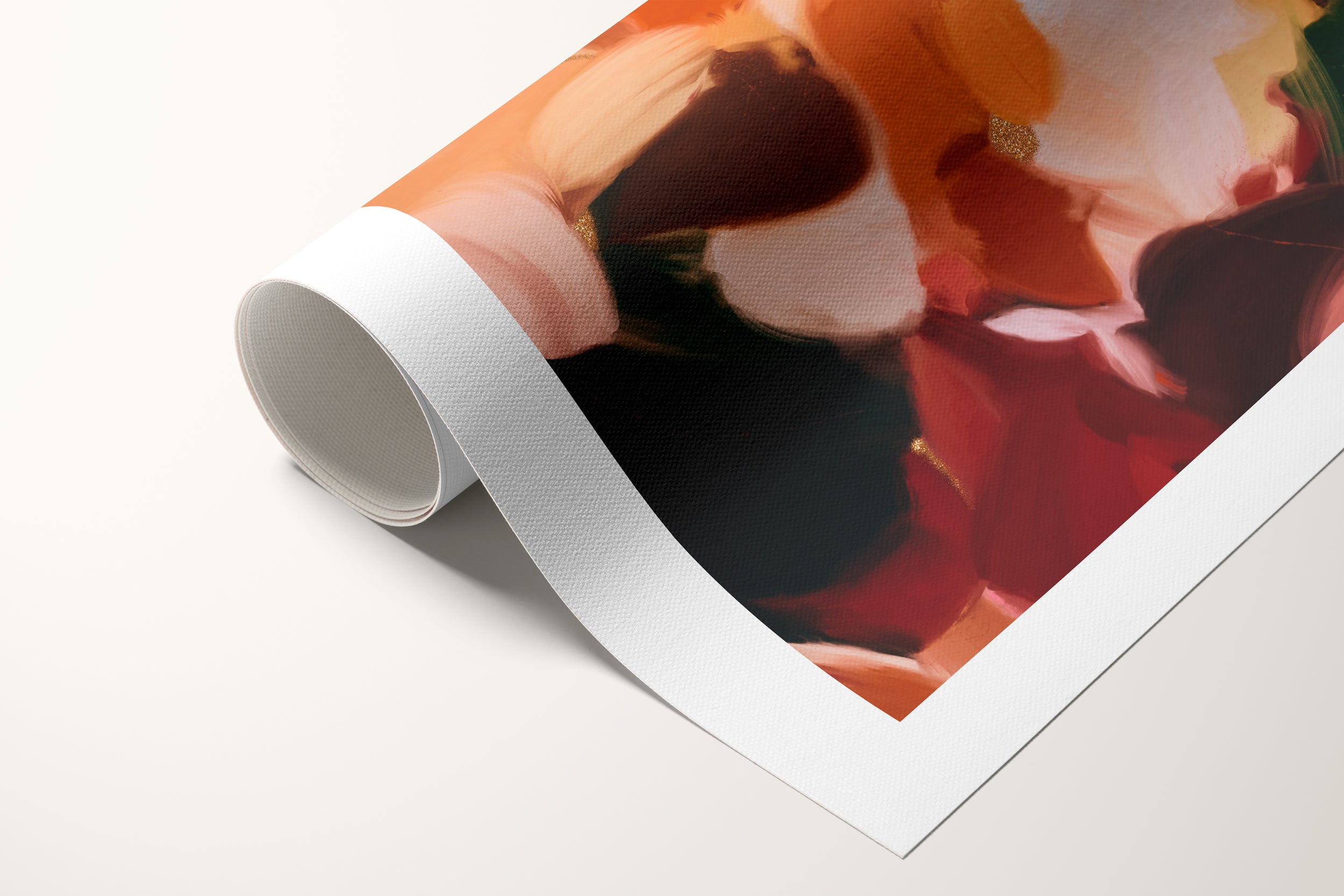 Majorie, pink and orange colorful abstract canvas wall art print by Parima Studio