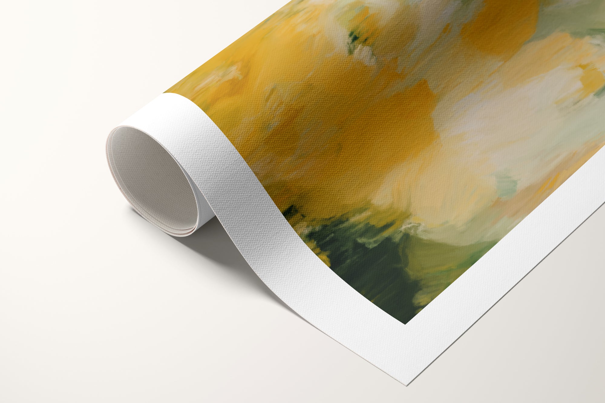 Moments No.1 - Green Yellow modern chic abstract canvas wall art print by Parima Studio.