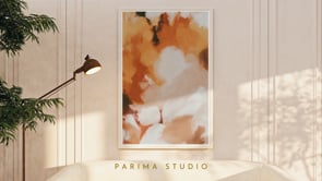 Video of Zora, orange and pink colorful abstract wall art print by Parima Studio