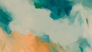 Video of Beach Day, blue and yellow colorful abstract wall art print by Parima Studio