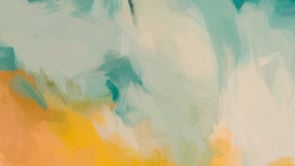 Video of Beach Day, blue and yellow colorful abstract wall art print by Parima Studio