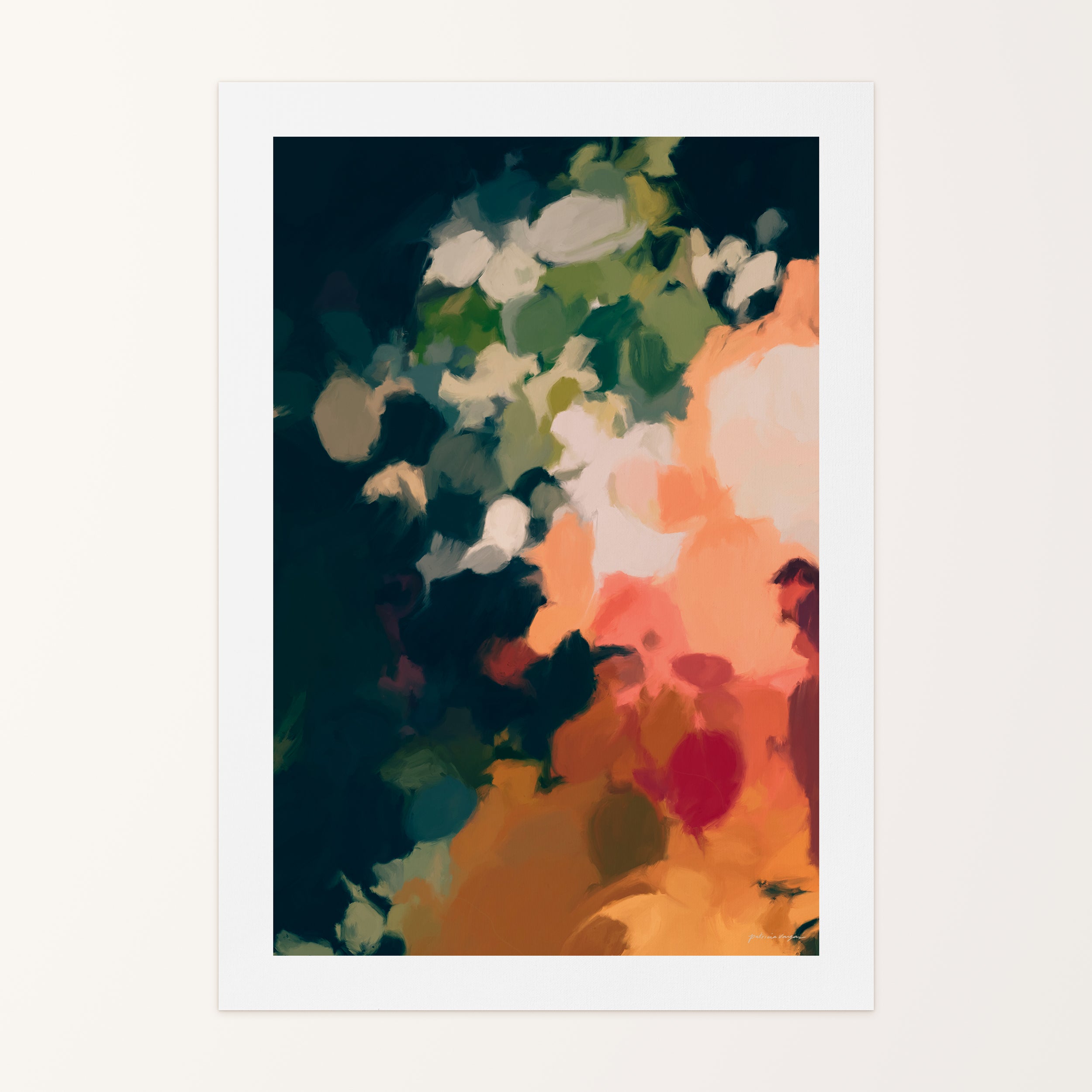 Ria, blue and orange colorful abstract canvas wall art print by Parima Studio