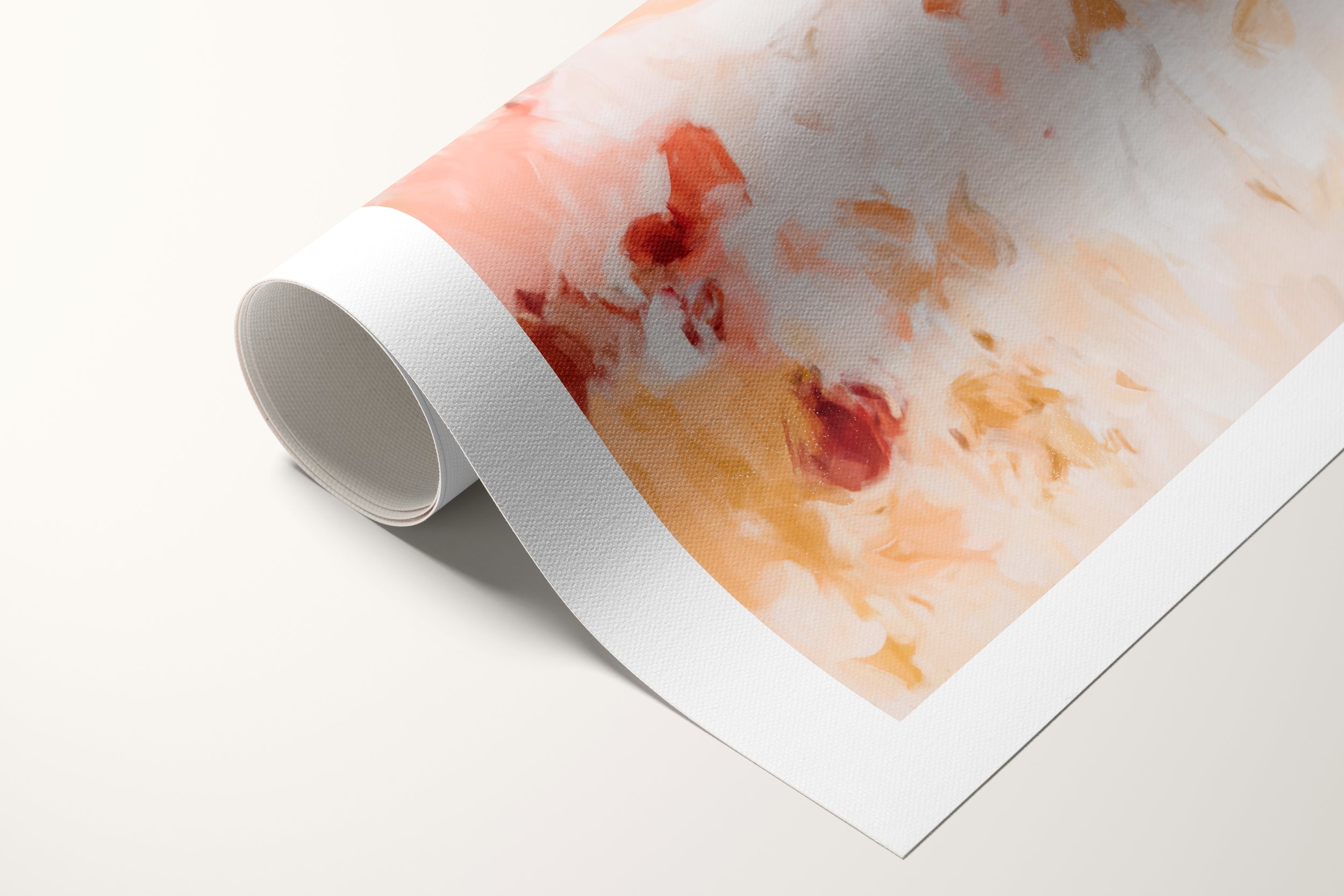 Rosae, pink and orange colorful abstract canvas wall art print by Parima Studio