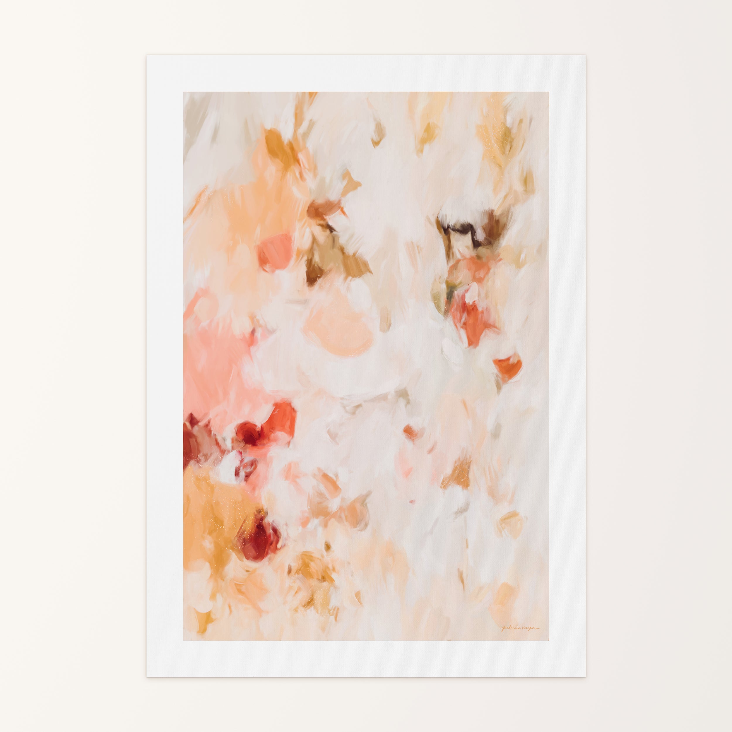 Rosae, pink and orange colorful abstract canvas wall art print by Parima Studio