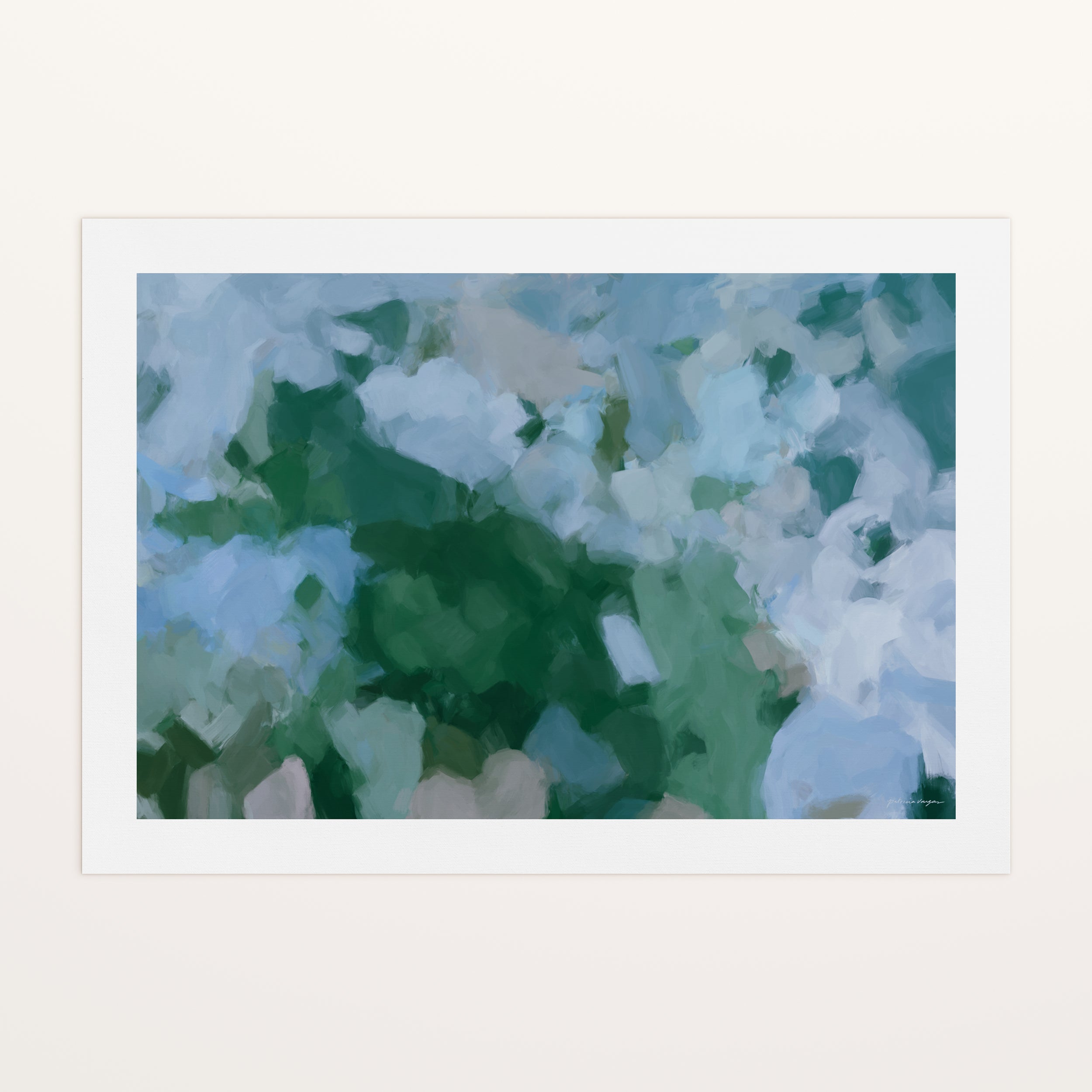 Sky and Earth, Large Blue and Green Abstract Wall Art Canvas Print - Contemporary Art - Soft, Light and Airy Artwork for Living Room and Bedroom Decor