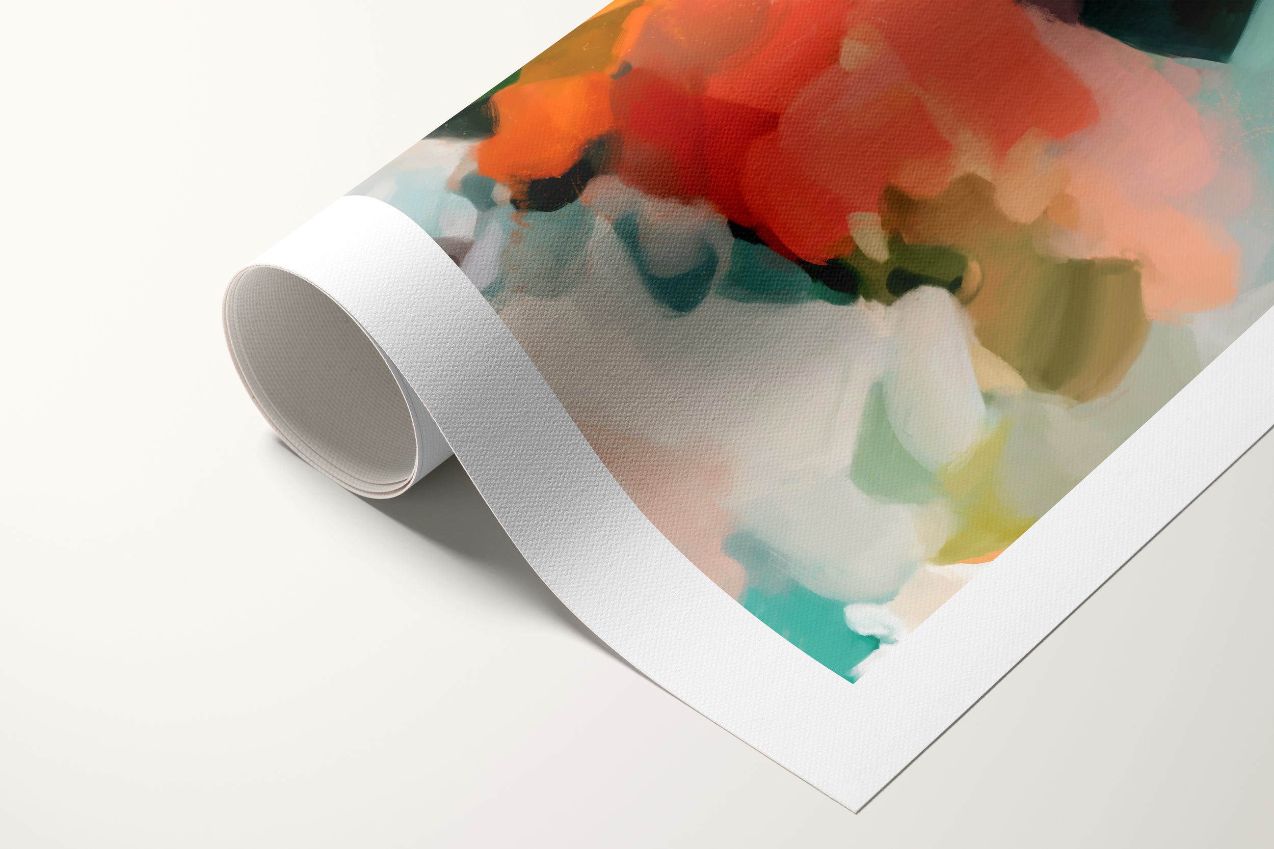 Summer of Peonies, bright multicolor colorful abstract canvas wall art print by Parima Studio