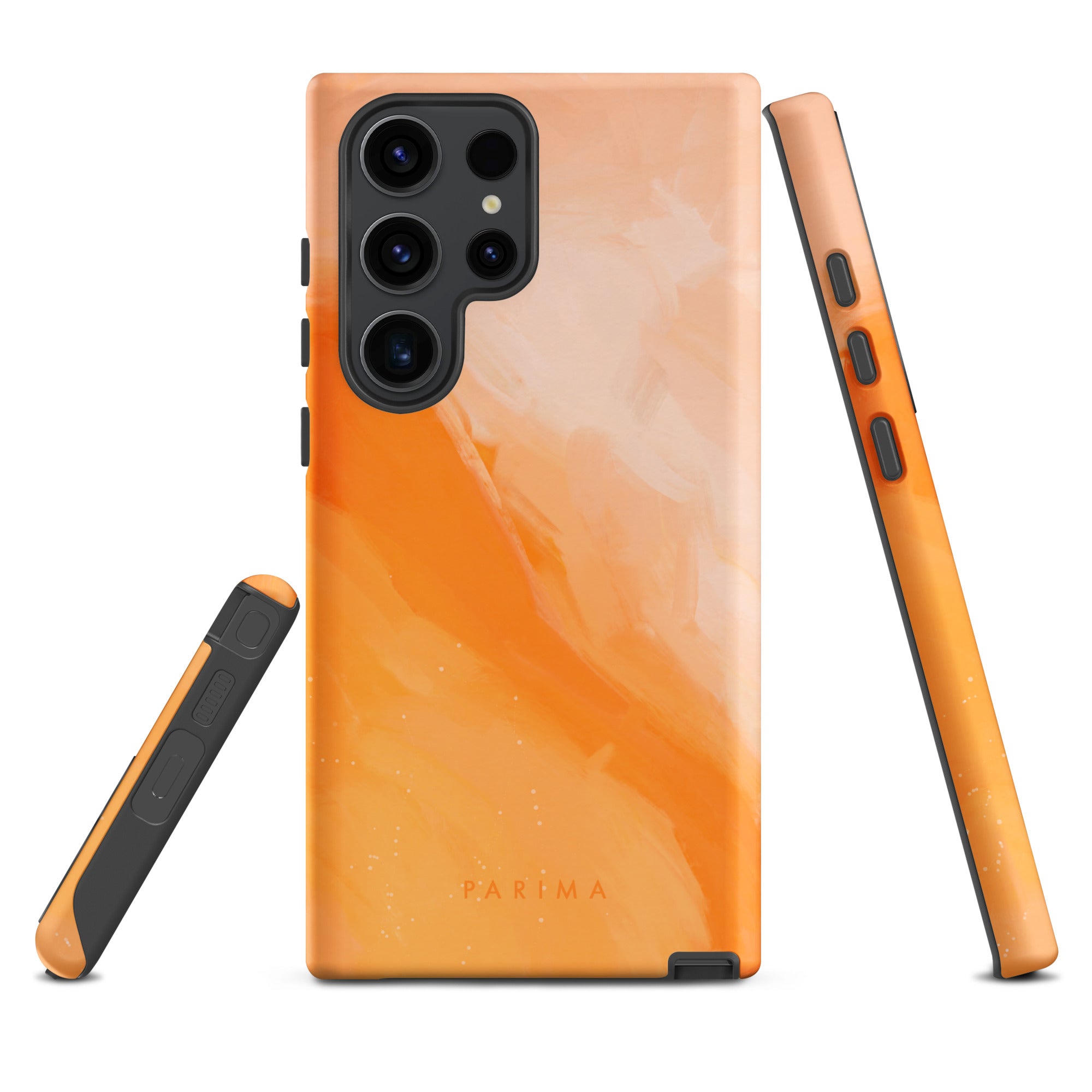 Sweet Orange, orange and pink abstract art on Samsung Galaxy S23 Ultra tough case by Parima Studio