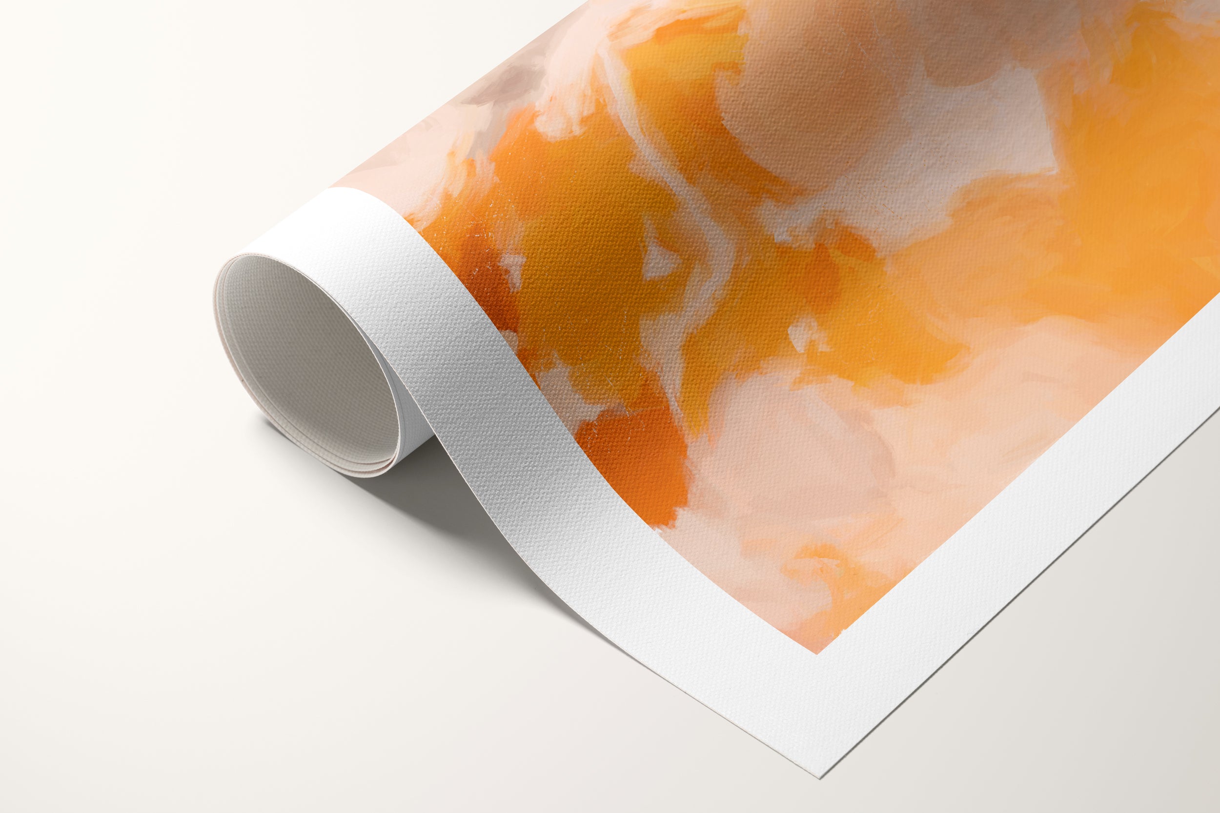 Sweet Orange, orange and pink colorful abstract canvas wall art print by Parima Studio