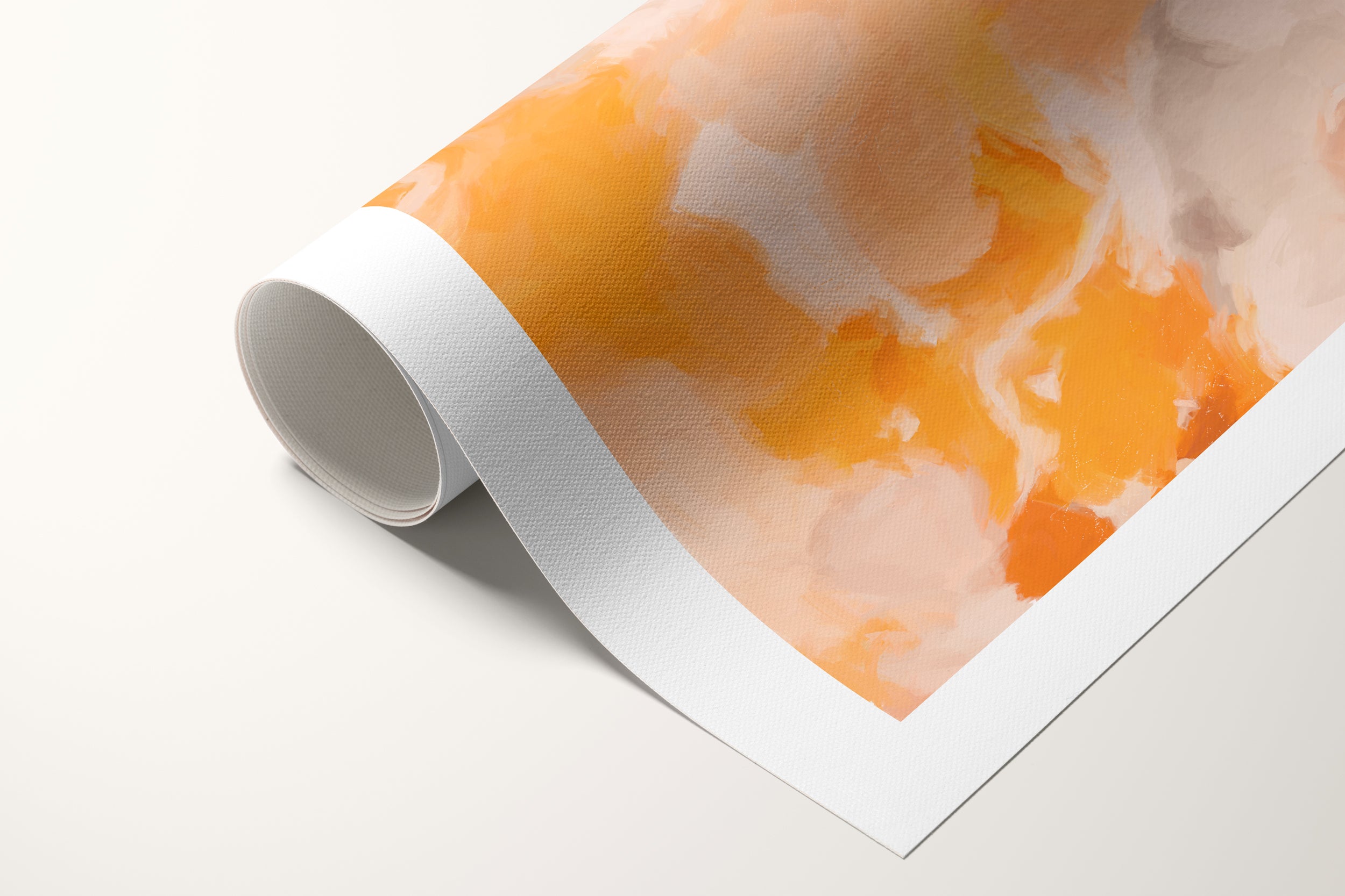 Sweet Orange, orange and pink colorful abstract canvas wall art print by Parima Studio