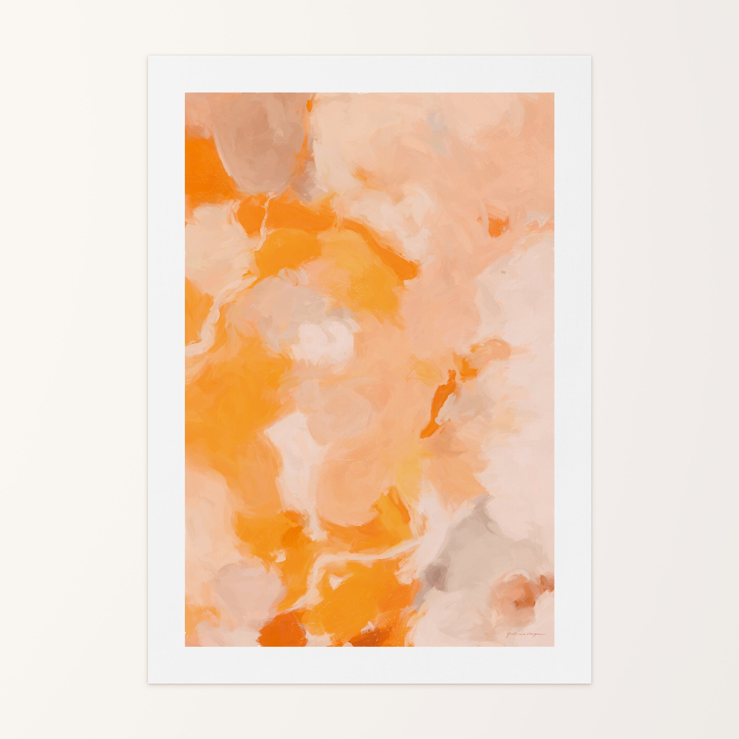 Sweet Orange, orange and pink colorful abstract canvas wall art print by Parima Studio
