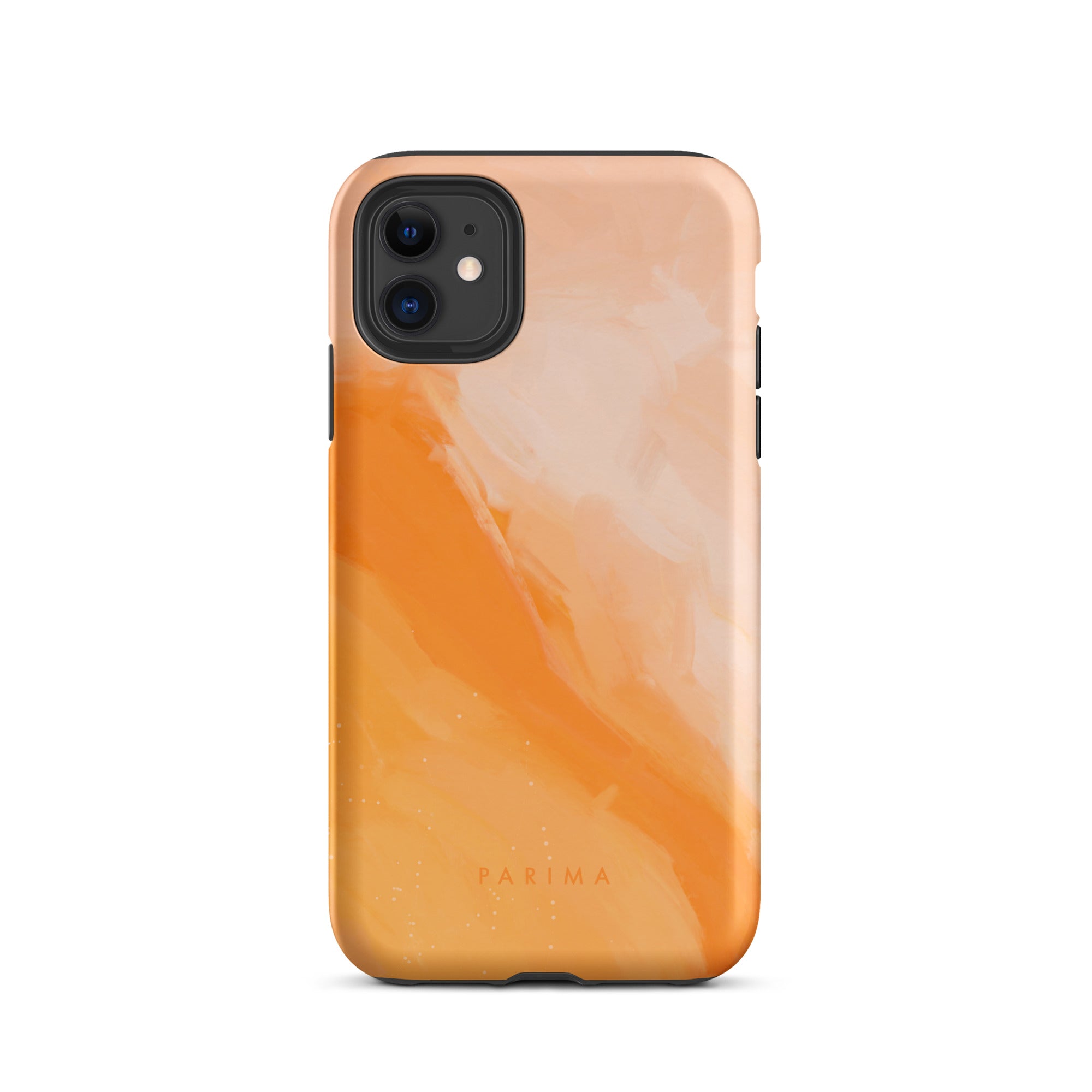 Sweet Orange, orange and pink abstract art on iPhone 11 tough case by Parima Studio