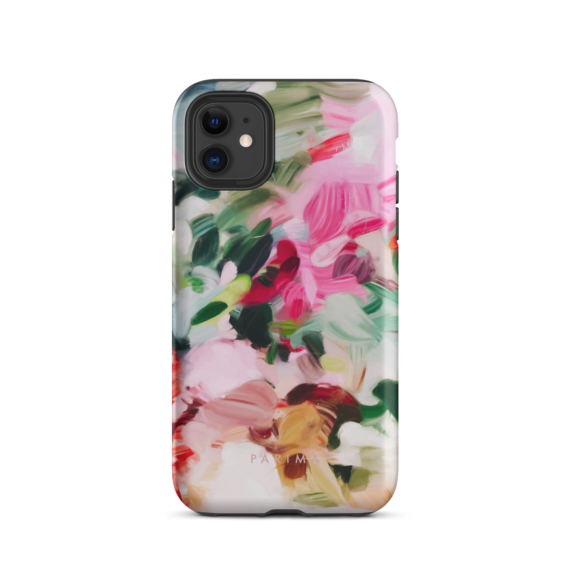 Bloom, pink and green abstract art - iPhone 11 tough case by Parima Studio